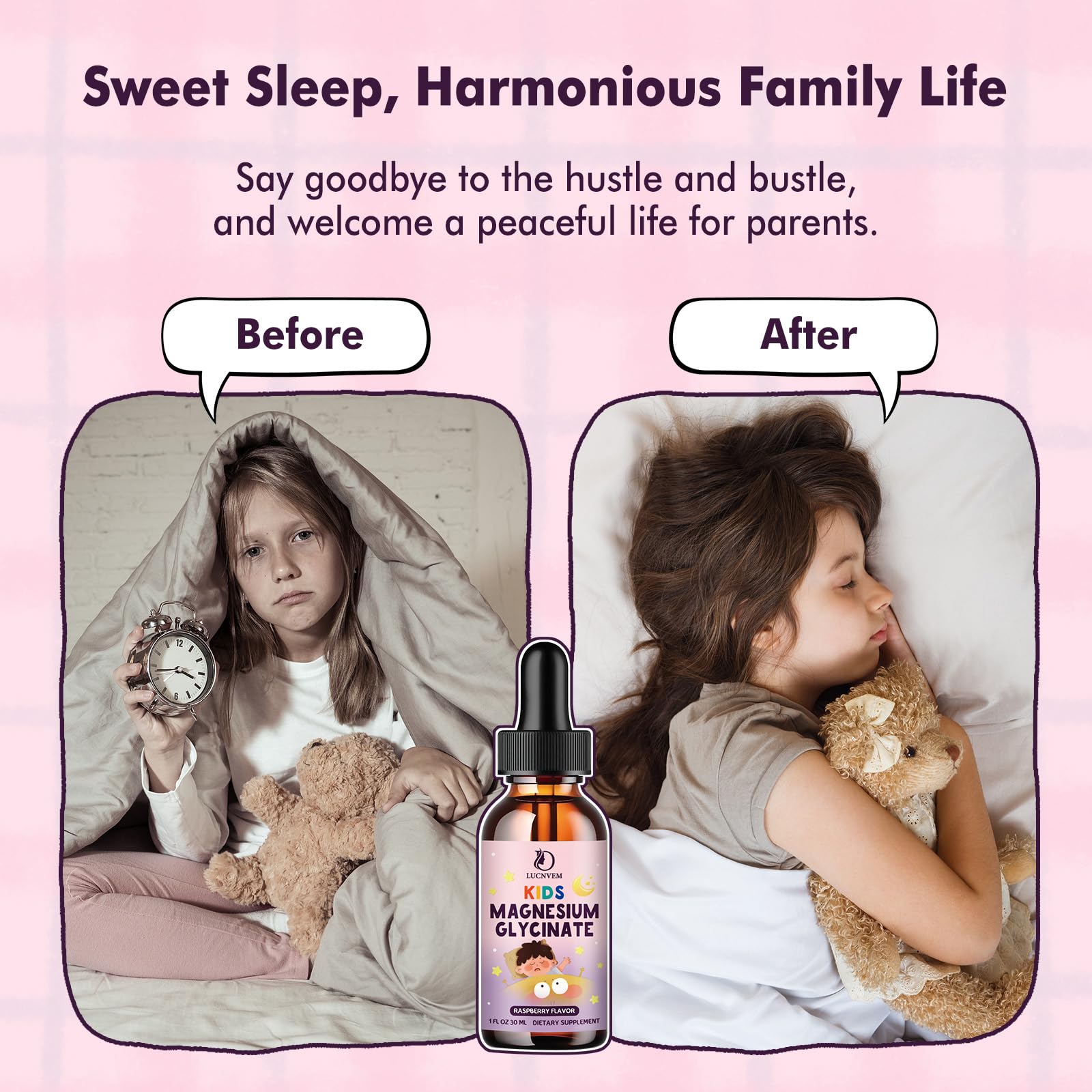 Kids Magnesium Glycinate Sleep Liquid Drops – Sleep & Calm Support with L-Theanine – Melatonin-Free, Sugar-Free Vegan Raspberry Supplement – 2 Bottles, 30ml Each LUCNVEM Au supplements