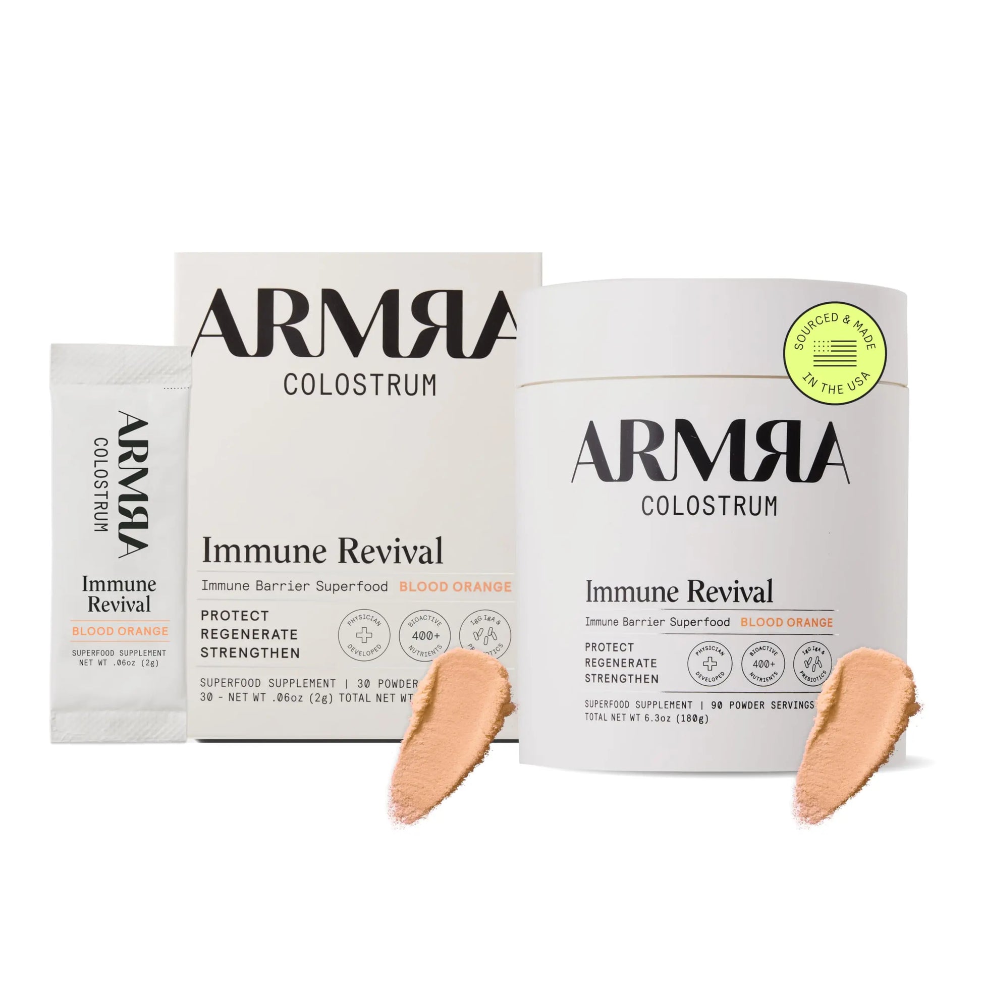 ARMRA Colostrum™ Premium Powder, Grass Fed, Gut Health Bloating Immunity Skin & Hair, Contains 400+ Bioactive Nutrients, Keto, Gluten & Fat Free (Blood Orange Bundle | 120 Servings) ARMRA Au supplements