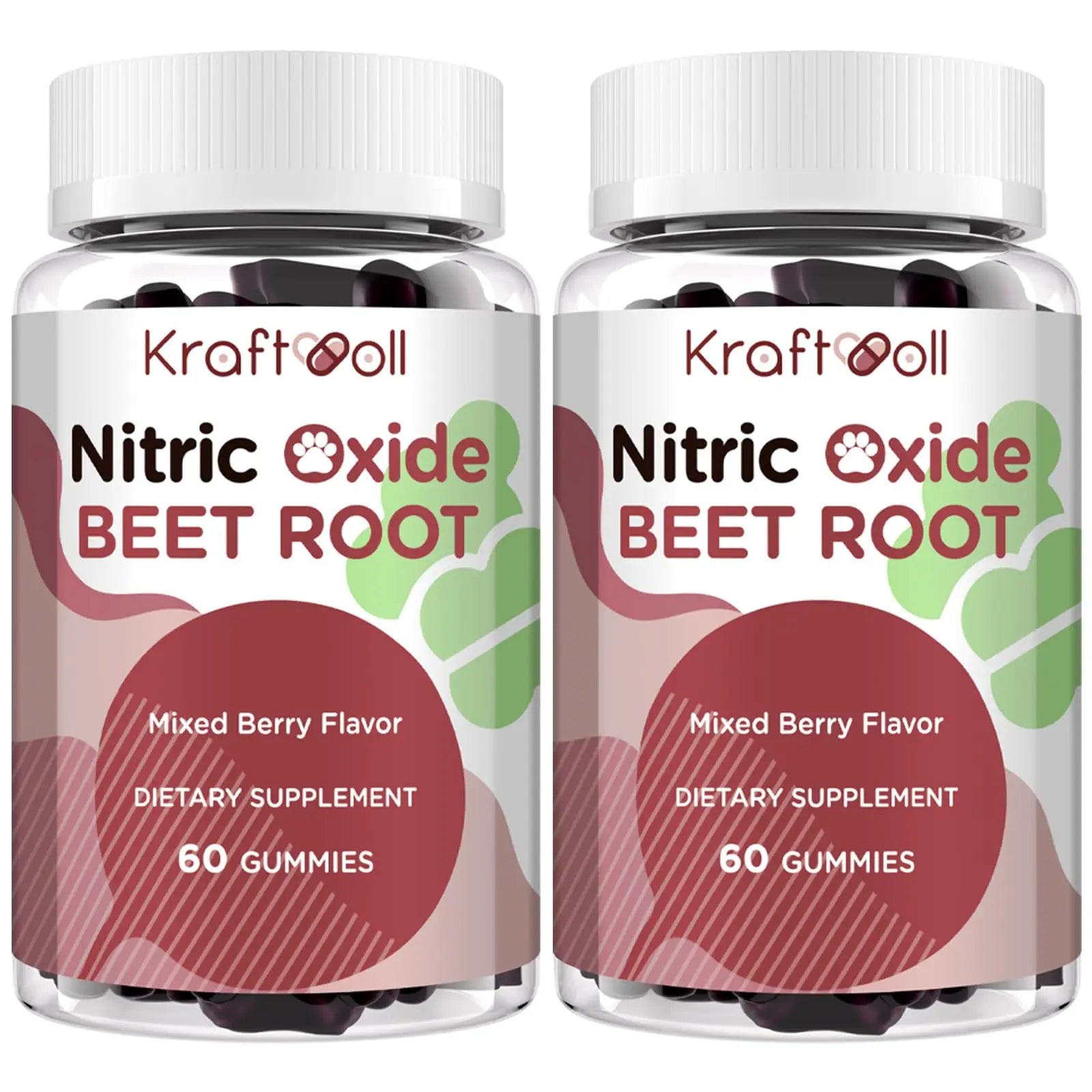 Kraftvoll Nitric Oxide Beet Root Gummies – Sugar-Free Beet Chewables, Mixed Berry Flavor with Grapeseed Powder, Pomegranate, Vitamin C & B12 – Nitric Oxide Supplements for Men – 60 Gummies (2 Bottles) Kraftvoll Au supplements