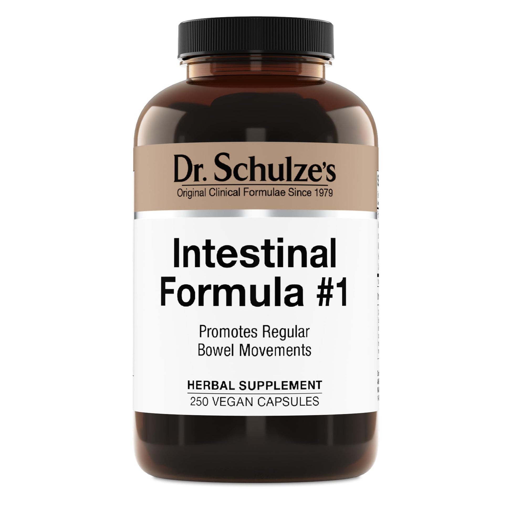 Dr. Schulze's Intestinal Formula #1 - Bowel Movement Supplement for Colon Health Support - Bloating & Constipation Aid - Intestinal Cleanse - All-Natural - Plant-Based - Vegan - 250 Count Dr. Schulze's Au supplements