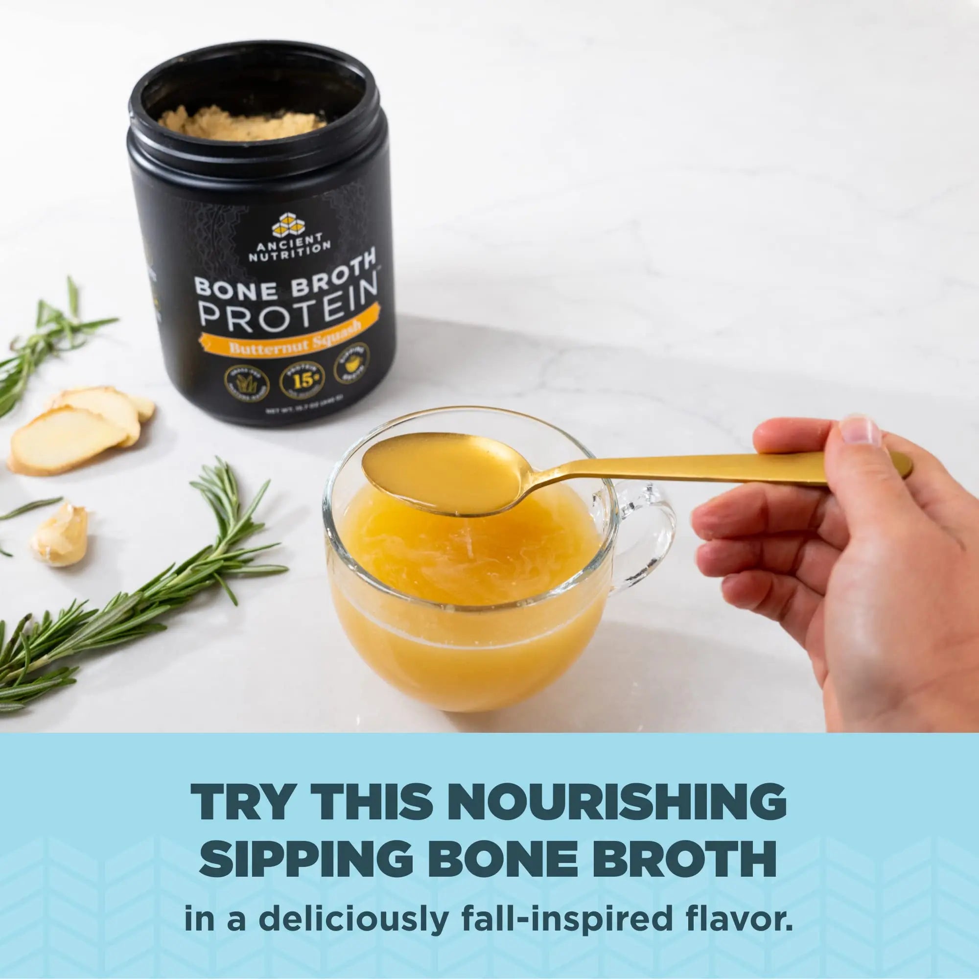 Ancient Nutrition Bone Broth Protein Powder, Butternut Squash, Grass-Fed Chicken Ancient Nutrition Au supplements