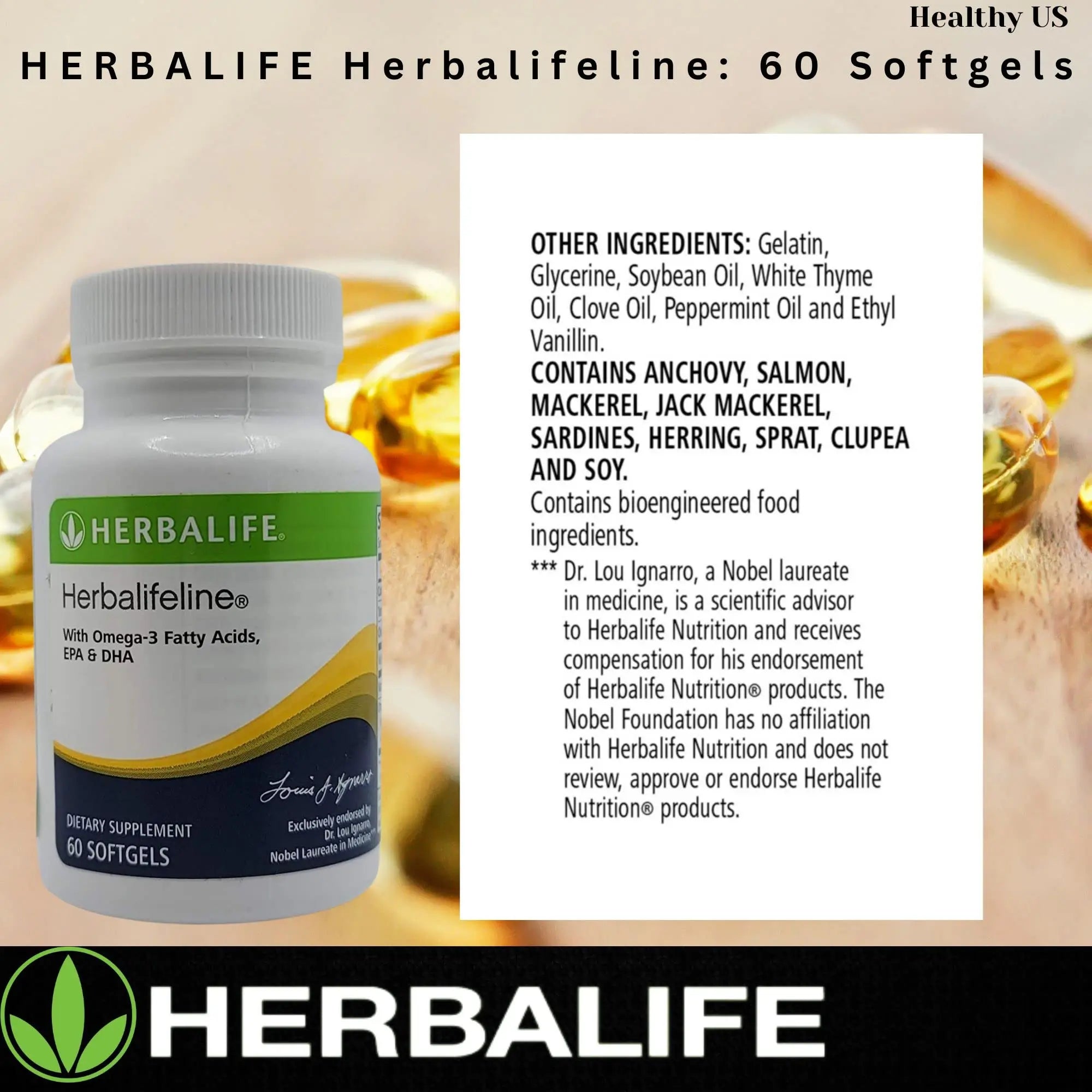Herbalife Herbalifeline: 60 Softgels with Vitamin E, Marine Lipid Complex, Omega-3 Fatty Herbalife Au supplements