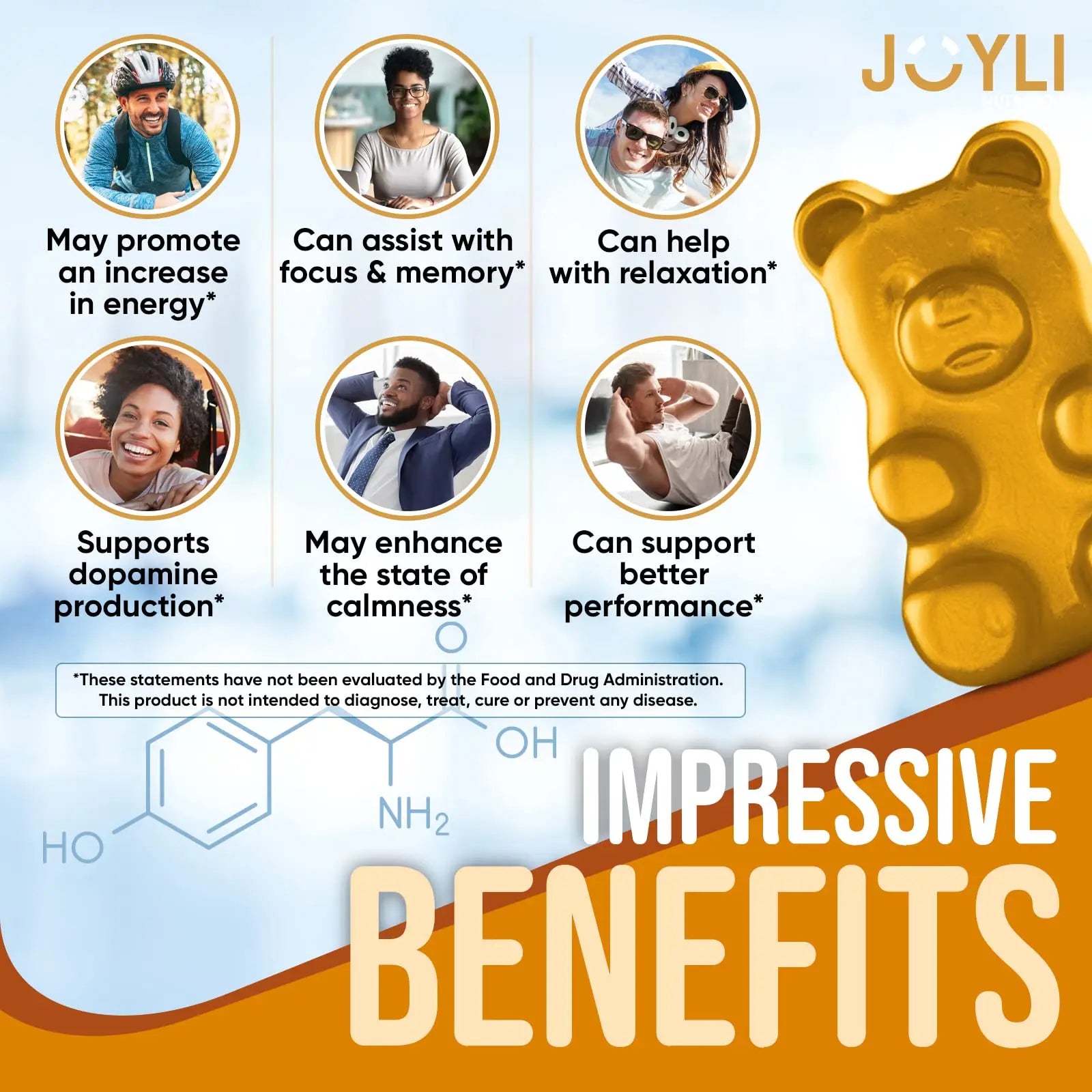 Joyli L Tyrosine Gummies 1000MG - L-Tyrosine Supplement for Kids & Adults JOYLI Nutrition Au supplements
