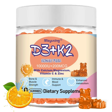 Misyvoing Vitamin D3 K2 Sugar-Free Gummies,Vitamin D3 10000 IU with K2 200mcg,VitaminC,Calcium,Magnesium,Zinc,Support for Bones Misyvoing Au supplements