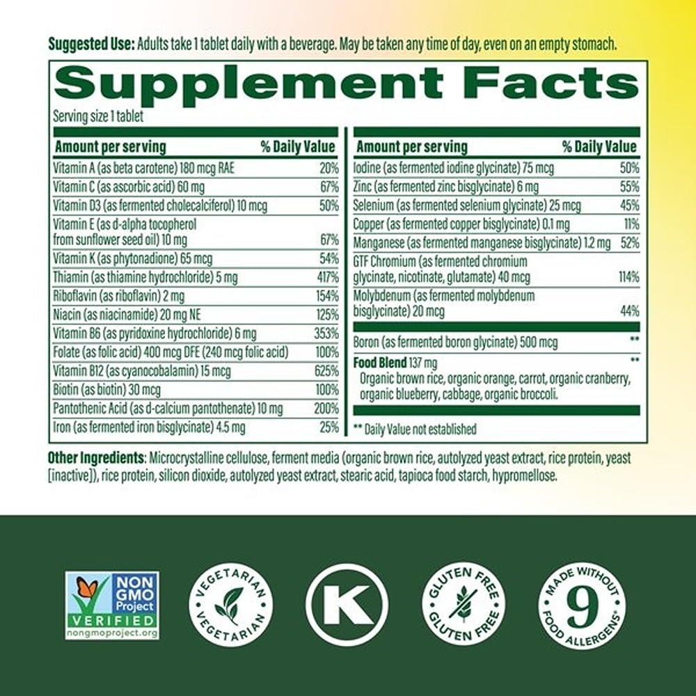 MegaFood One Daily Multivitamin for Women and Men, Immune Support Supplement with Real Food, Vitamin C & Vitamin B, Bone Health, Cellular Energy Metabolism, Vegetarian, Non-GMO, 90 Tablets MegaFood Au supplements