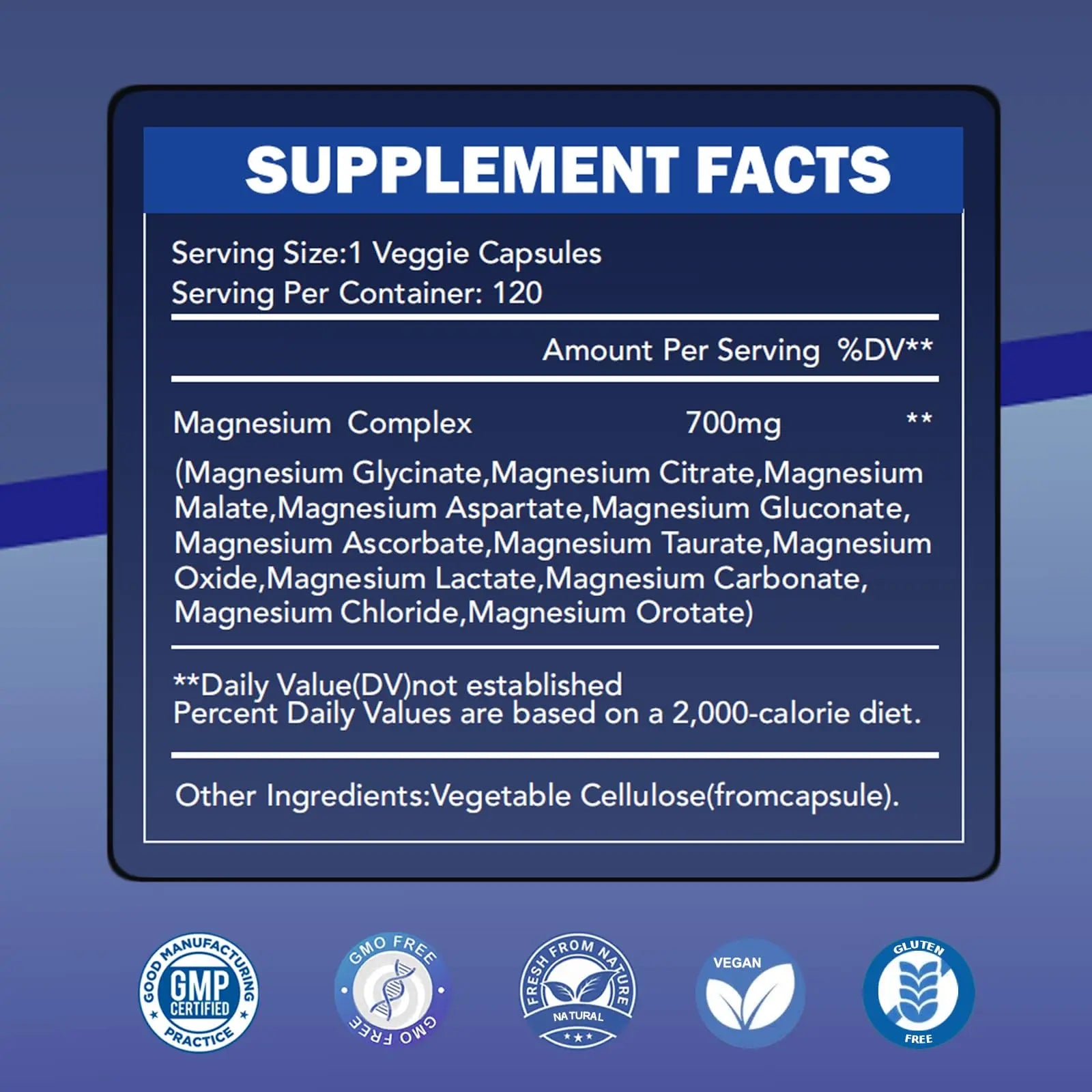 Magnesium Complex 700mg 12 in 1 Magnesium Supplement with Glycinate, Citrate, Malate | Sleep, Calm, Muscle Relaxation, Heart Health Support | Vegan 120 Capsules WINYEL Au supplements