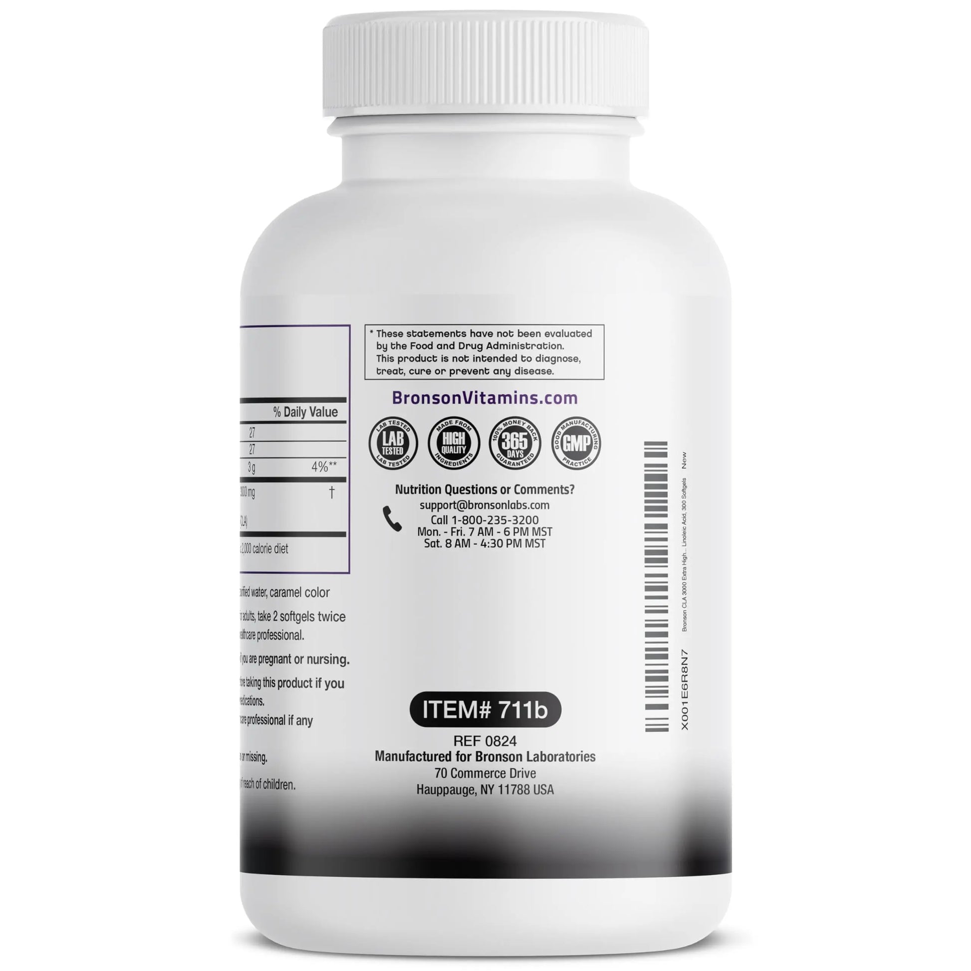 Bronson CLA 3000 Extra High Potency Supports Healthy Weight Management Lean Muscle Mass Non-Stimulating Bronson Au supplements