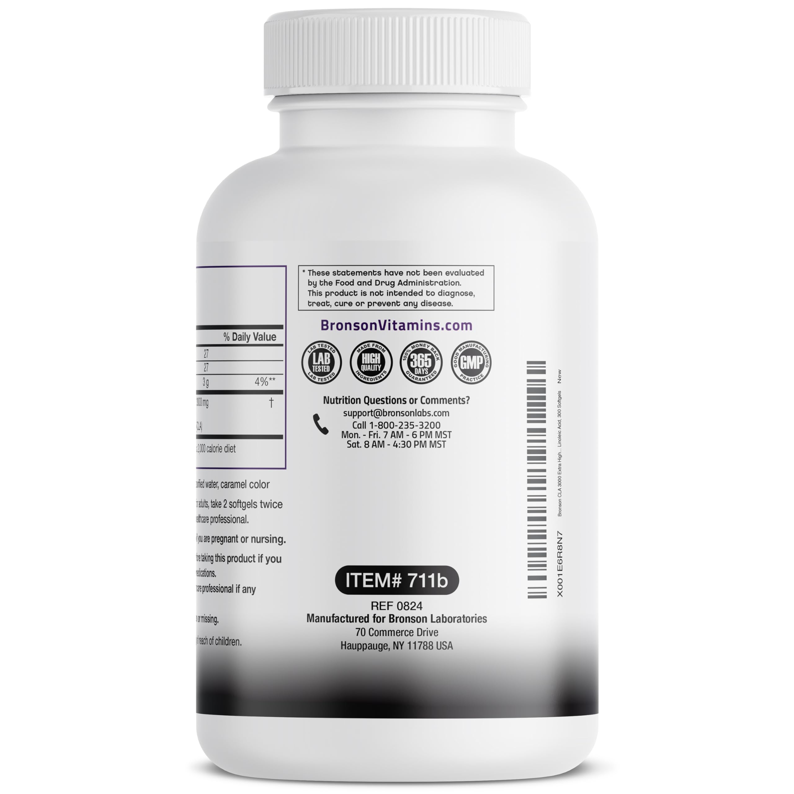 Bronson CLA 3000 Extra High Potency Supports Healthy Weight Management Lean Muscle Mass Non-Stimulating Bronson Au supplements