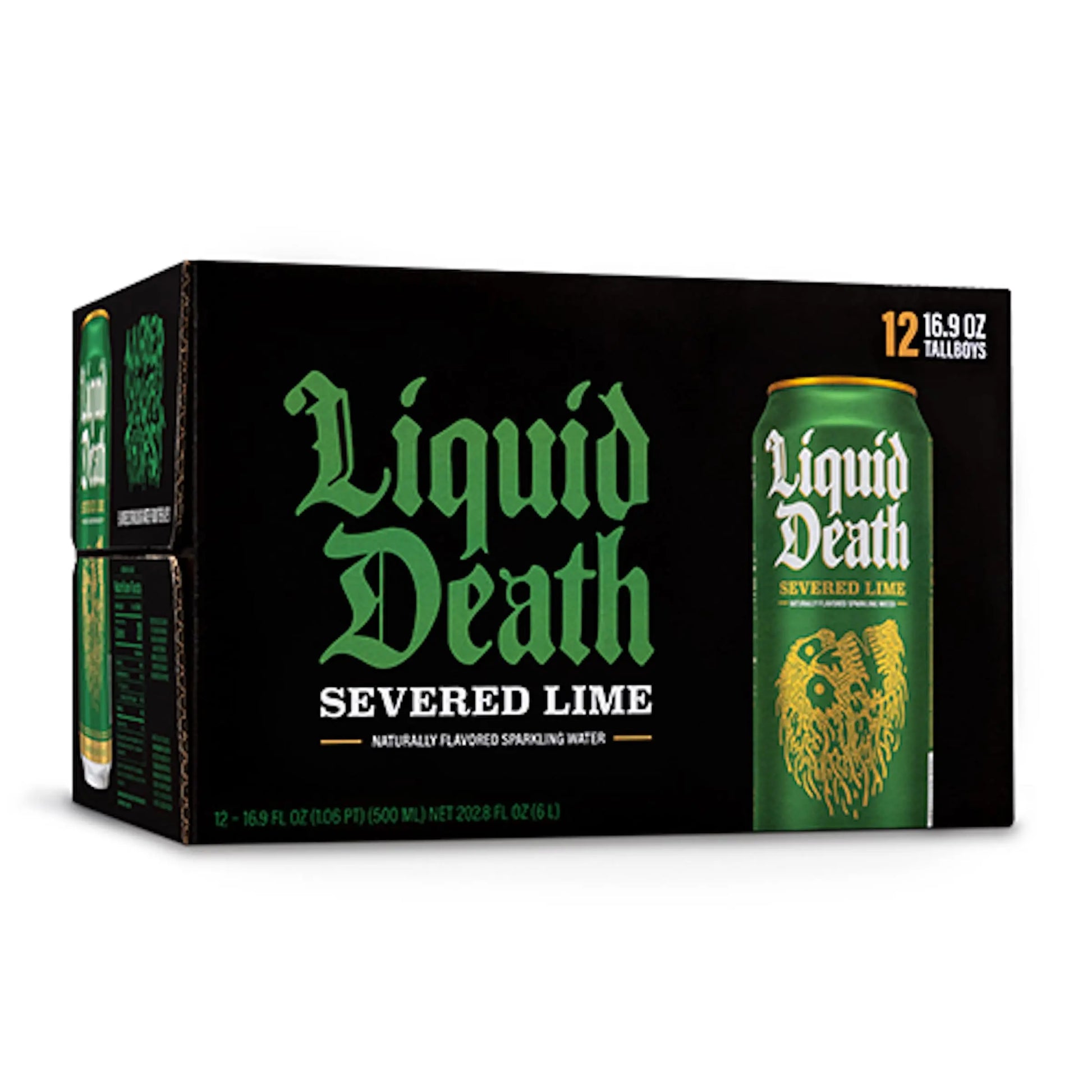 Liquid Death Flavored Sparkling Water with Agave, Severed Lime, 16.9 oz Tallboys (12-Pack) Liquid Death Au supplements