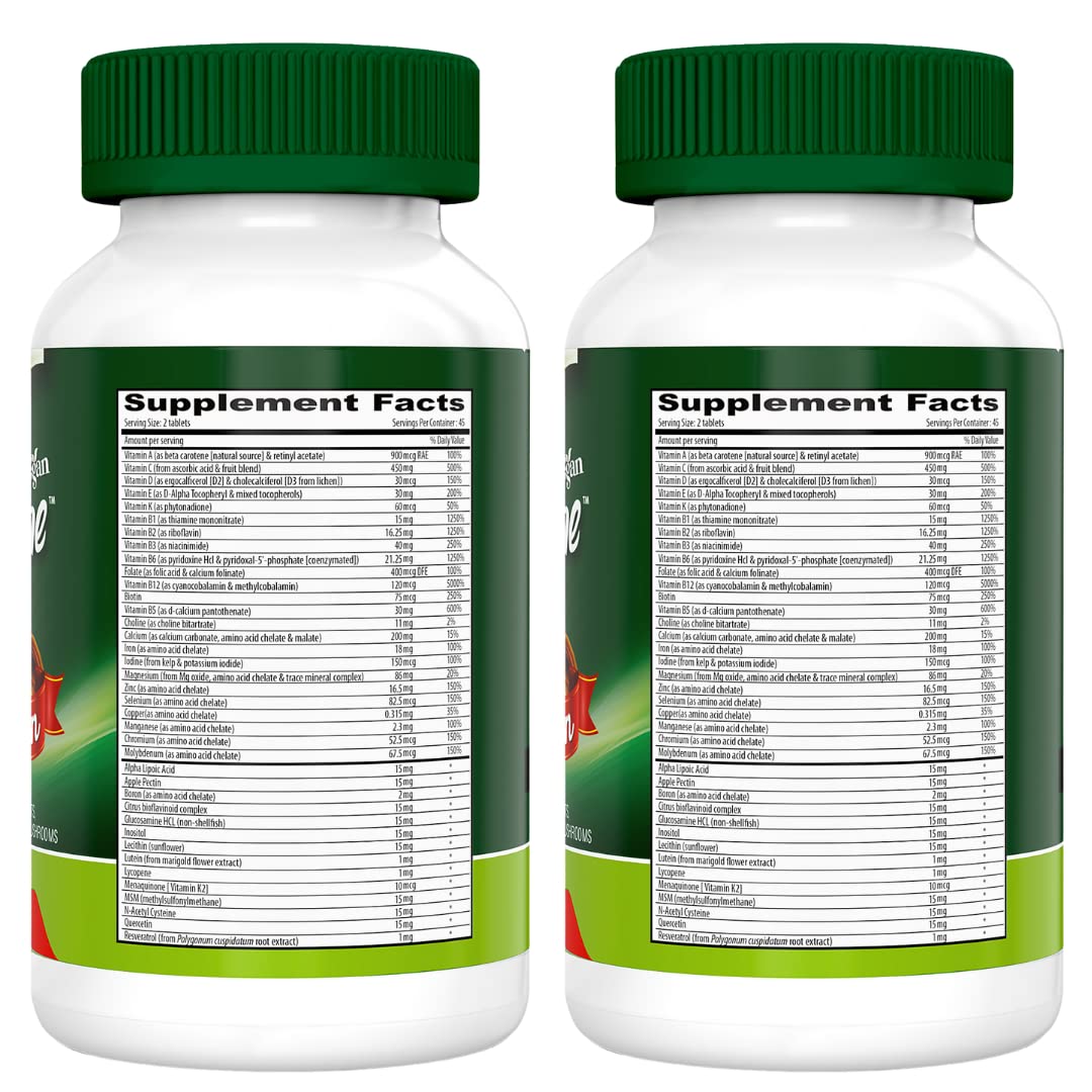 DEVA Tuba Prime Vegan Multivitamin Iron-Free High-Potency Vitamin & Mineral Dietary Supplement Antioxidants, Fruit & Veg Blend, Super Mushrooms, Probiotics, Prebiotics, Seeds, Herbs 90 Tabs 2-Pack DEVA Au supplements