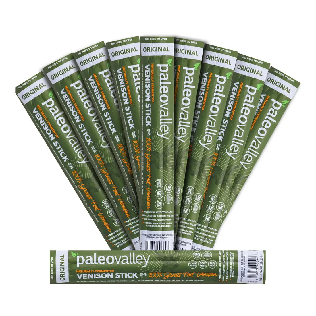 Paleovalley 100% Grass Fed Venison Sticks – 10 Pack – Keto-Friendly, High Protein, Low-Calorie Snack – Omega-3 Rich, Gluten-Free, Nitrate-Free, Naturally Flavored – Healthy On-the-Go Meat Snack Paleovalley Au supplements