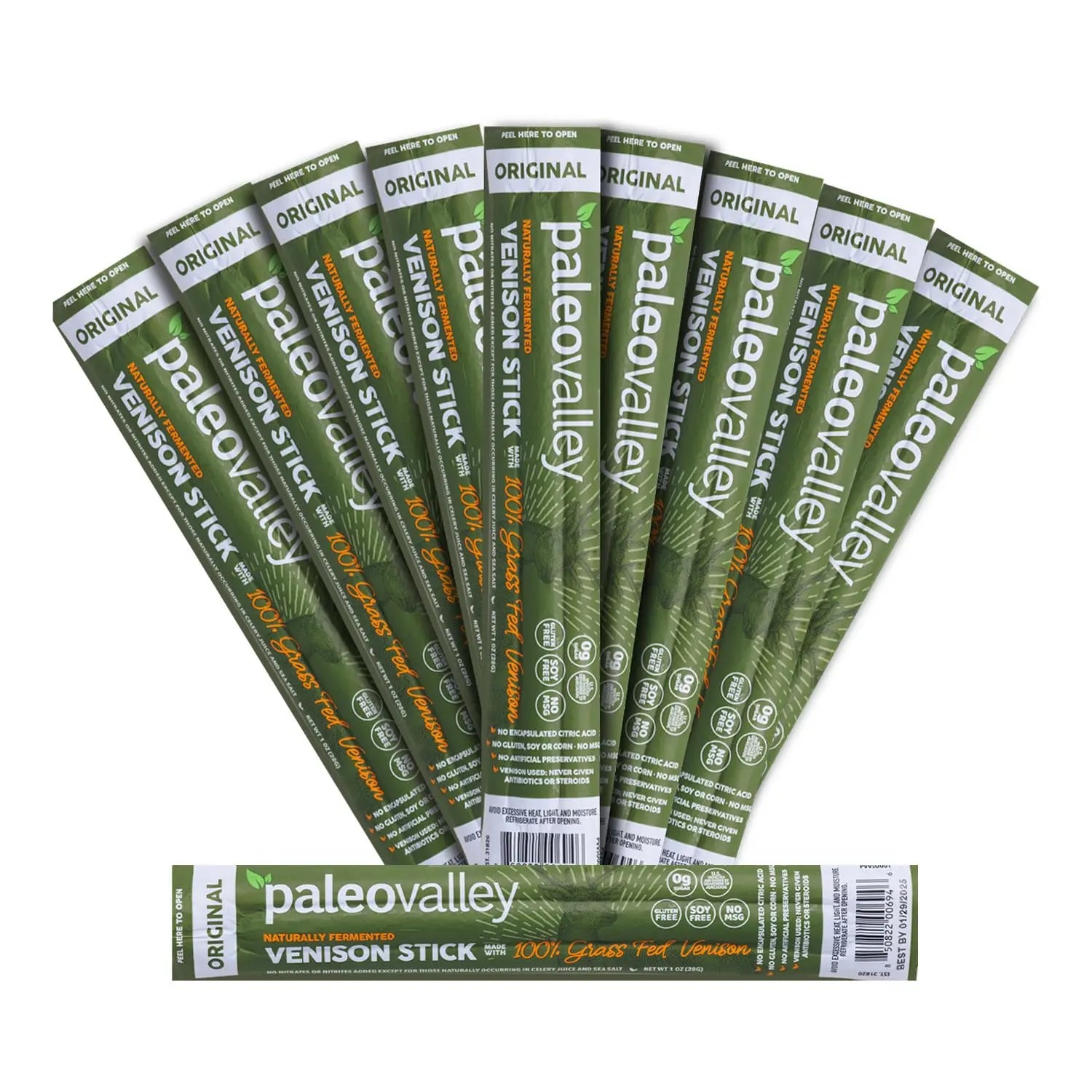 Paleovalley 100% Grass Fed Venison Sticks – 10 Pack – Keto-Friendly, High Protein, Low-Calorie Snack – Omega-3 Rich, Gluten-Free, Nitrate-Free, Naturally Flavored – Healthy On-the-Go Meat Snack Paleovalley Au supplements