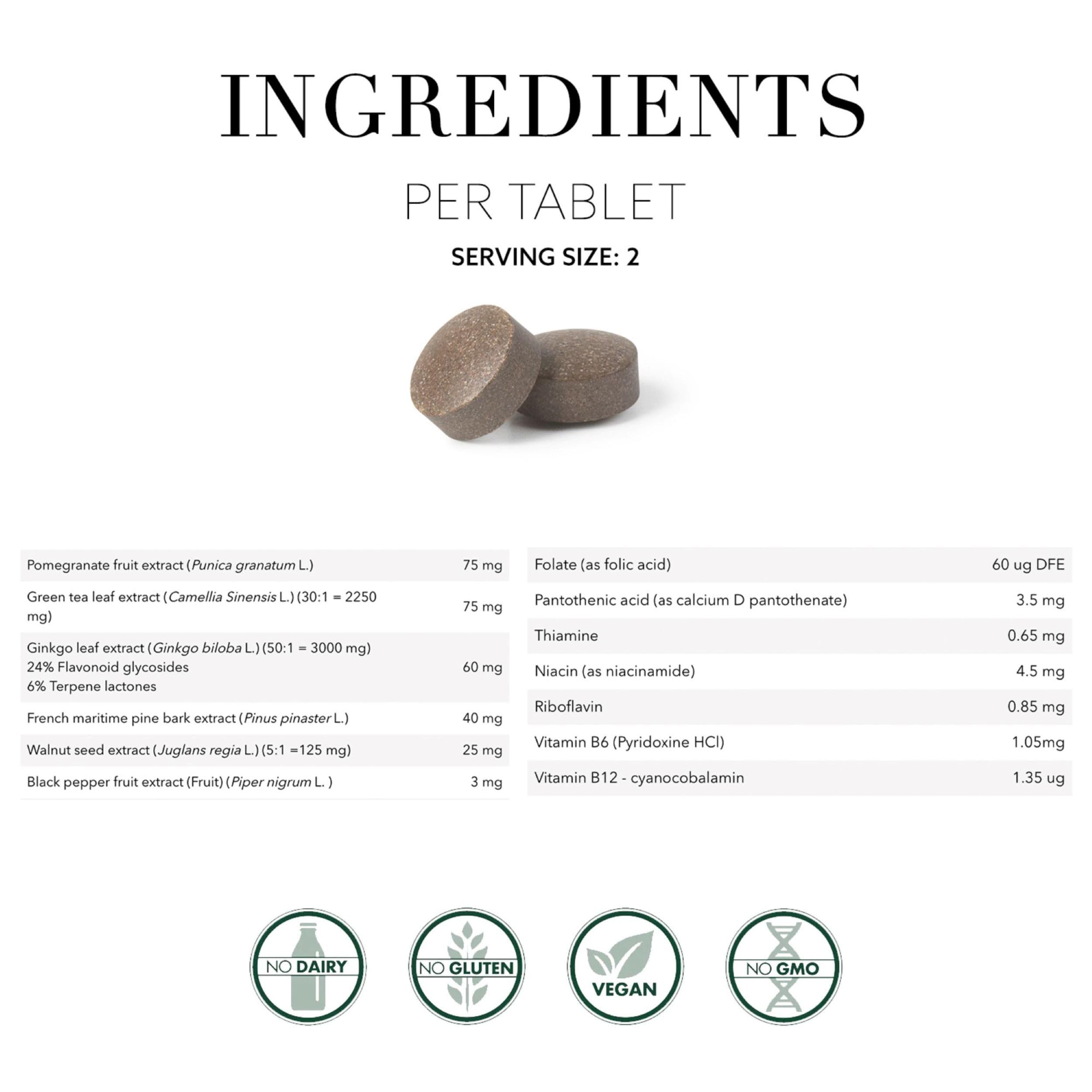 New Nordic Clear Brain Tablets, Supports Normal Cognitive Health and Memory, with Green Tea and Walnut, Swedish Made, 60 Count (Pack of 1) NEW NORDIC Au supplements