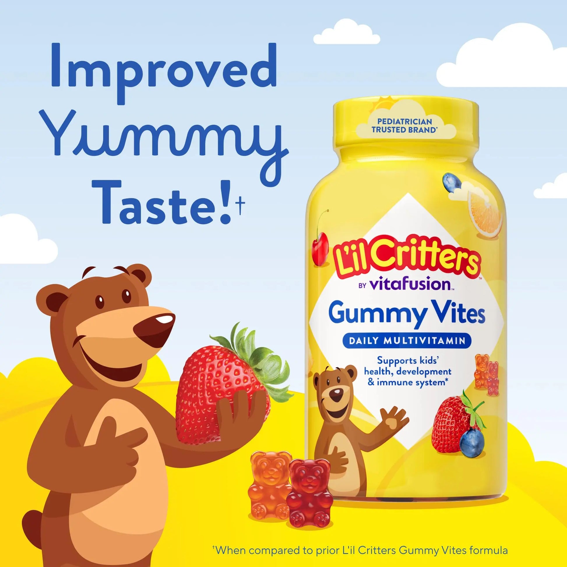L'il Critters Gummy Vites Daily Kids Multivitamins Assorted Fruit Flavors for Ages 2+ Toddlers & Kids, Gummy Vitamin with Vitamin C and D Lil Critters Au supplements