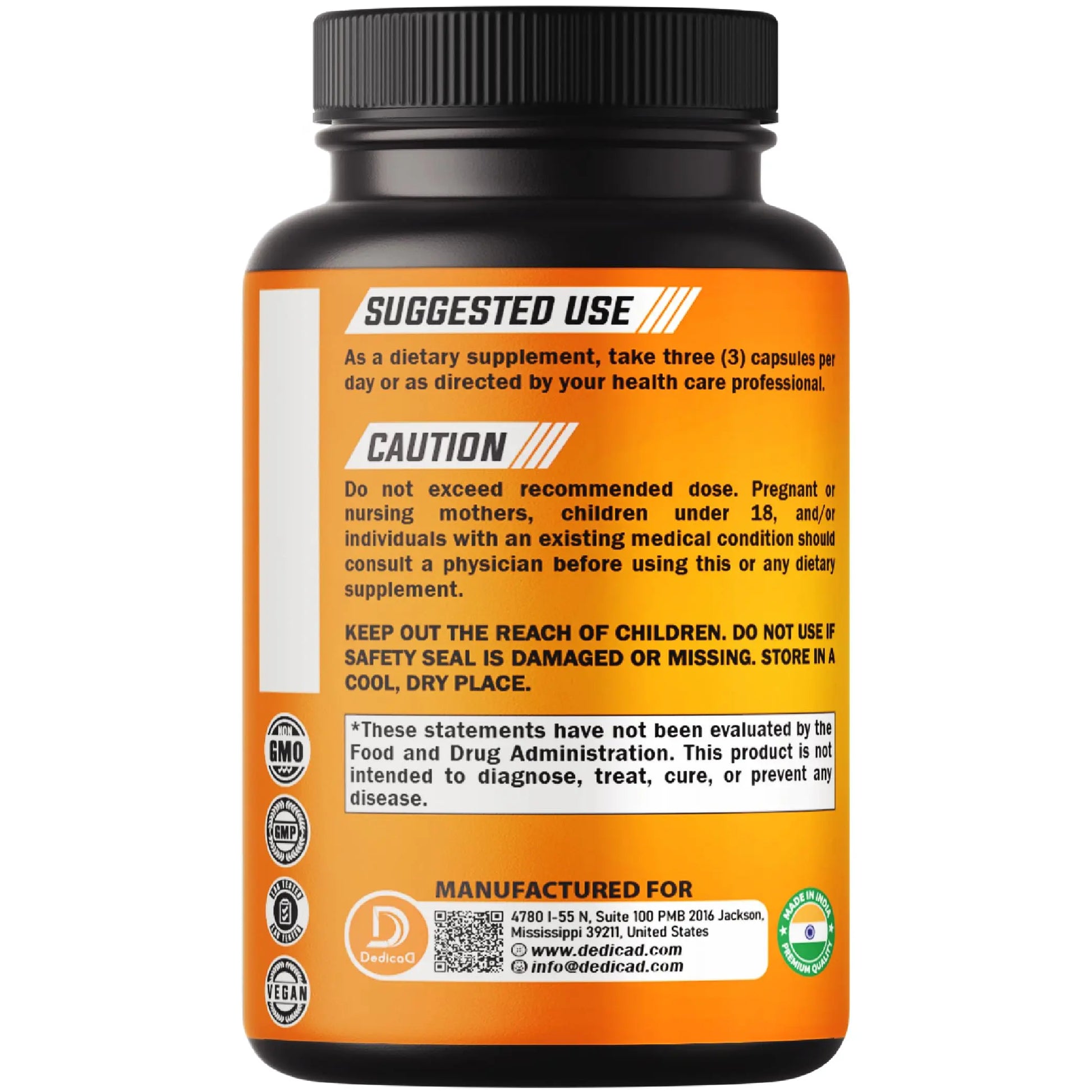DEDICAD 27in1 Fiber and Spice Supplement - Combined with Organic Psyllium, Whole Apple, Elderberry & More - Support Mood, Body & Immunity - 90 Capsules for 1 Month DEDICAD Au supplements