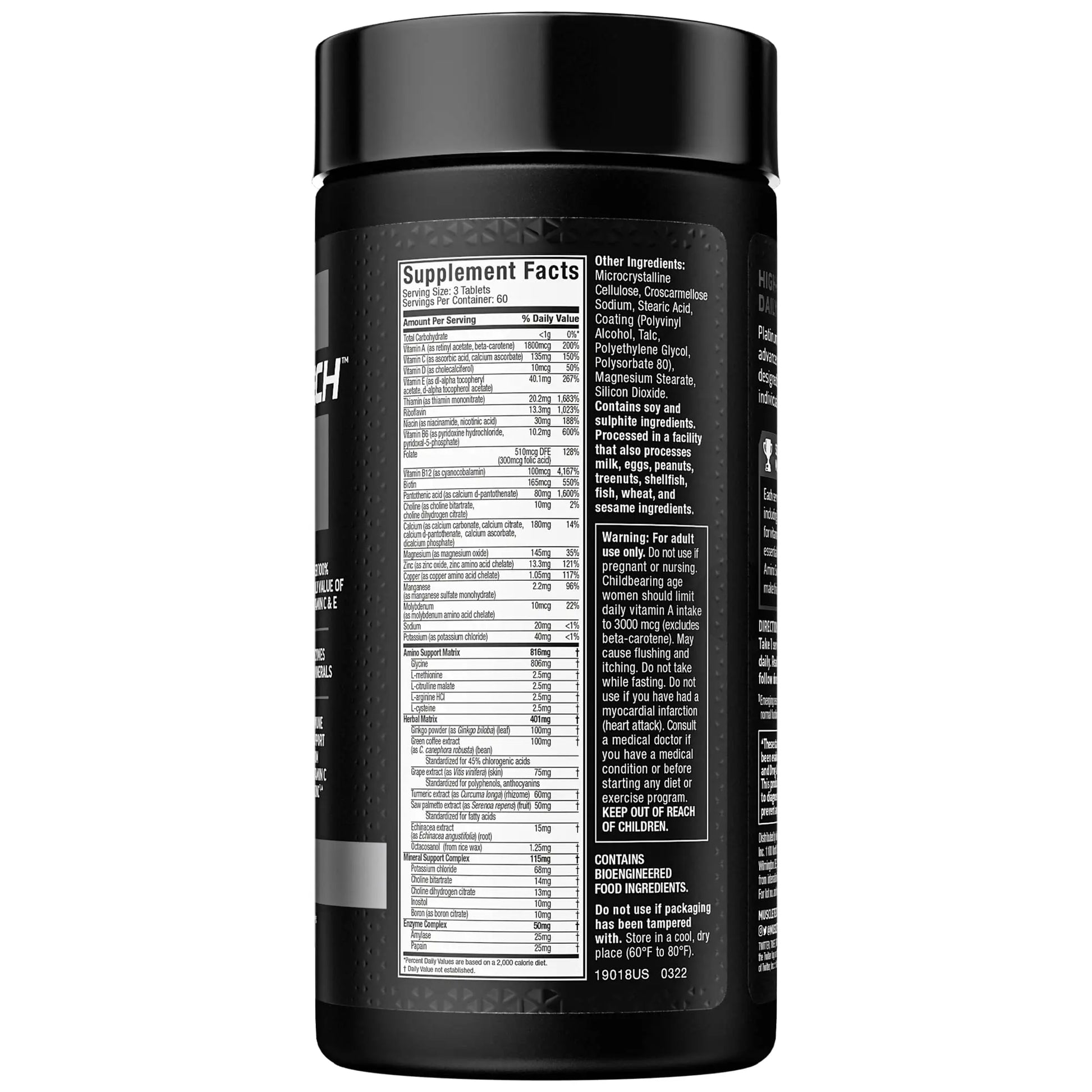 Muscletech Multivitamin for Men & Women Platinum Multivitamin | Vitamin C for Immune MuscleTech Au supplements