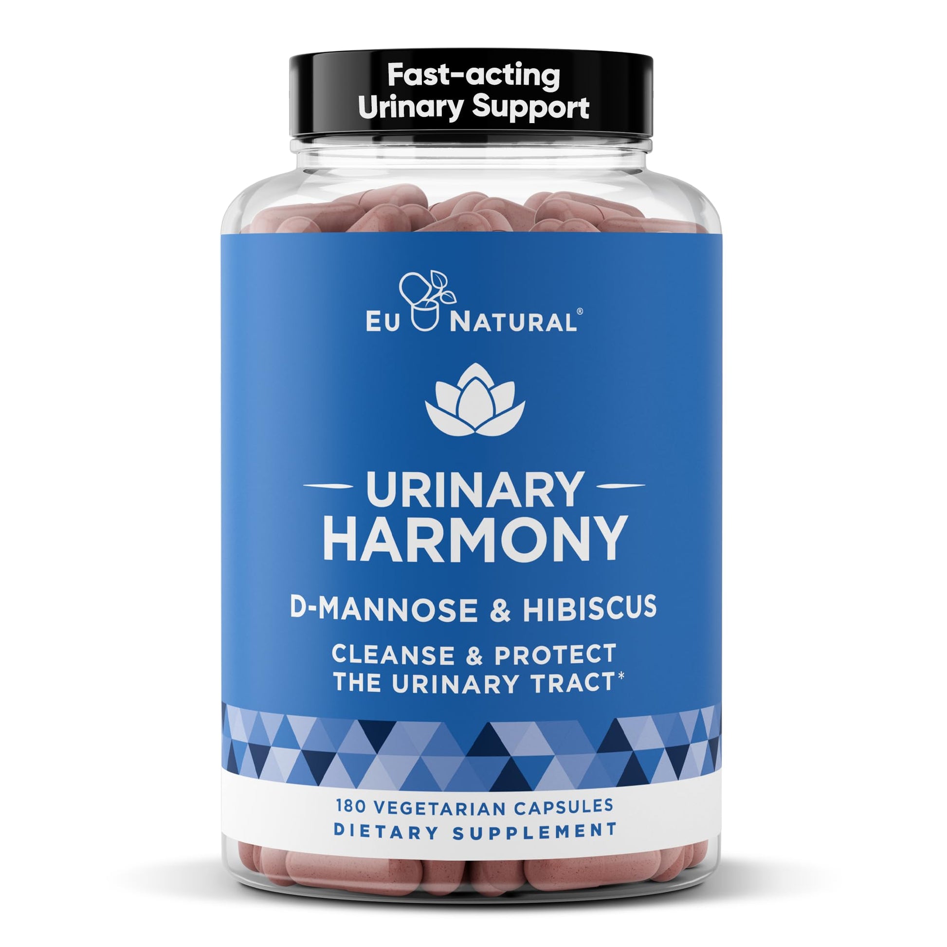 Eu Natural Urinary Harmony D-Mannose Supplement - Urinary Tract Health for Women - Fast-Acting Urinary Cleanse & Flush with Clinical-Strength D-Mannose & Hibiscus - 180 Capsules Eu Natural Au supplements