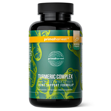 Primal Harvest 1 Pack, Primal Turmeric Complex w/Black Pepper Extract, Joint and Mobility Support Turmeric Supplement for Women & Men, 60 Capsules Primal Harvest Au supplements