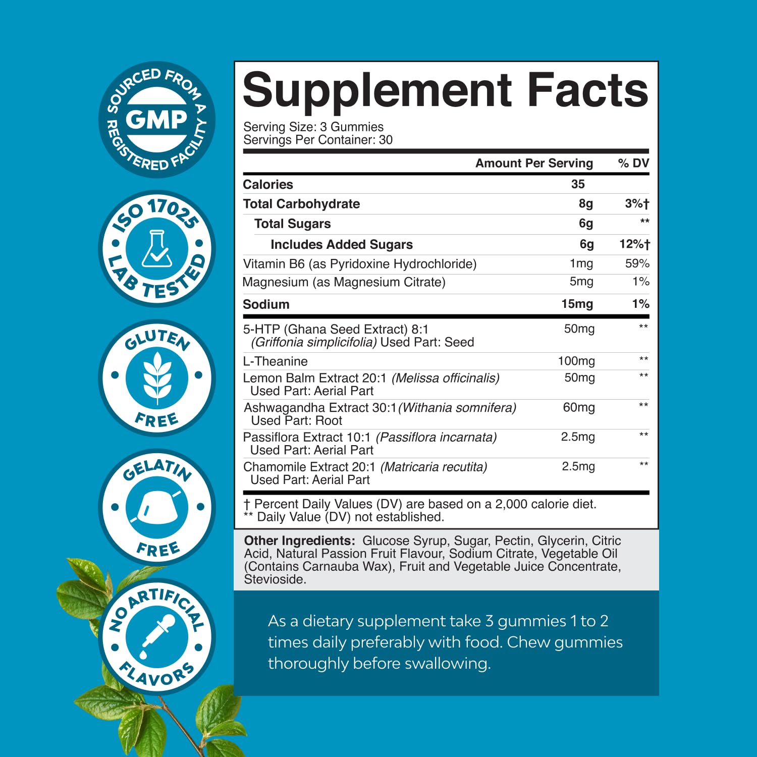 Pure Calm and Relaxing Magnesium Supplement - Magnesium for Stress Support & Rest Ease for Adults - High Absorption Mg Citrate Gummies with L Theanine & Ashwagandha for Muscle Cramps - 90 Count Natures Craft Au supplements