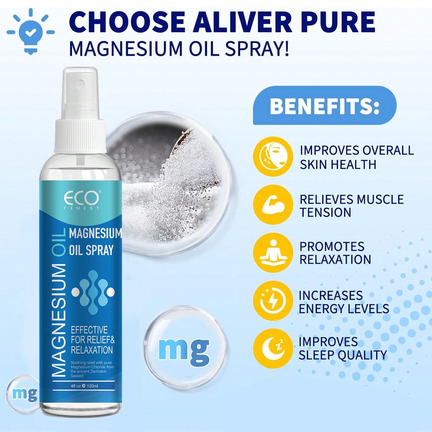 Magnesium Oil Spray For Muscle & Joint Relief – Natural Relaxation & Sleep Support, 4oz Fast-Absorbing Body Mist generic Au supplements