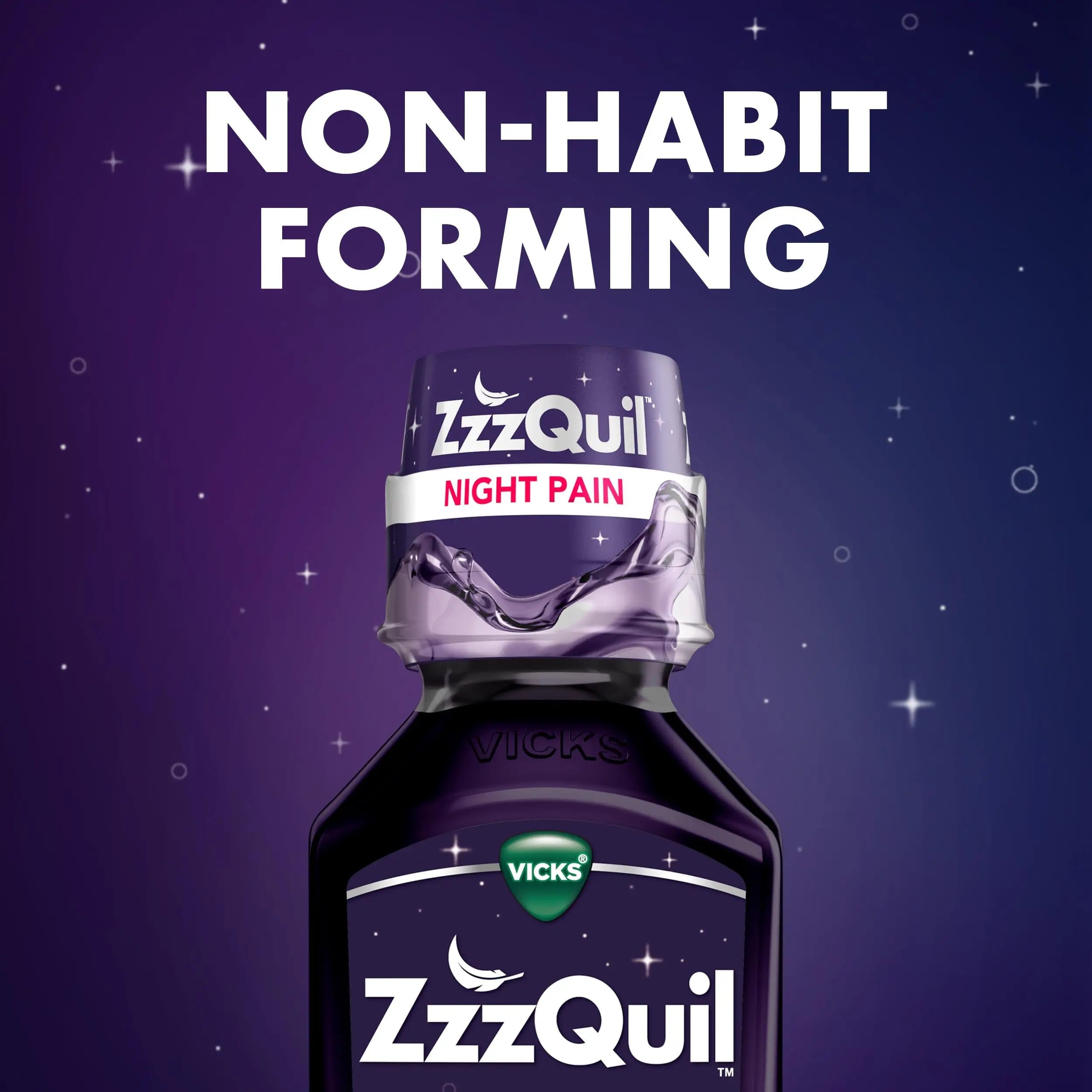 ZzzQuil Liquid, Max Strength Pain Reliever, Nighttime Sleep Aid Liquid, Acetaminophen 1000mg, Diphenhydramine 50mg HCI, Non-Habit Forming, Midnight Berry Flavored, 2 Pack, 24 FL OZ ZzzQuil Au supplements