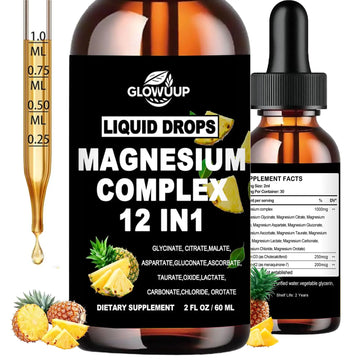 Magnesium 12 in 1 Complex 1000mg Supplement for Women & Men, High Absorption Liquid Magnesium W/Glycinate Citrate Malate Taurate Oxide Aspartate Orotate, Calm Magnesium for Sleep Muscle Heart Support GLOVVUUP Au supplements