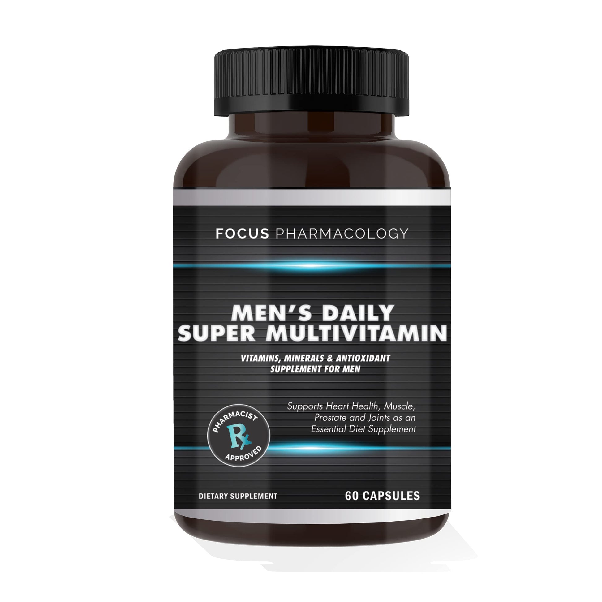 Focus Pharmacology Men's Daily Super Multi-Vitamin for Men - 60 Ct Blend of Vitamins, Minerals, Plus Herbs for Prostate Health and General Energy/Focus Focus Pharmacology Au supplements