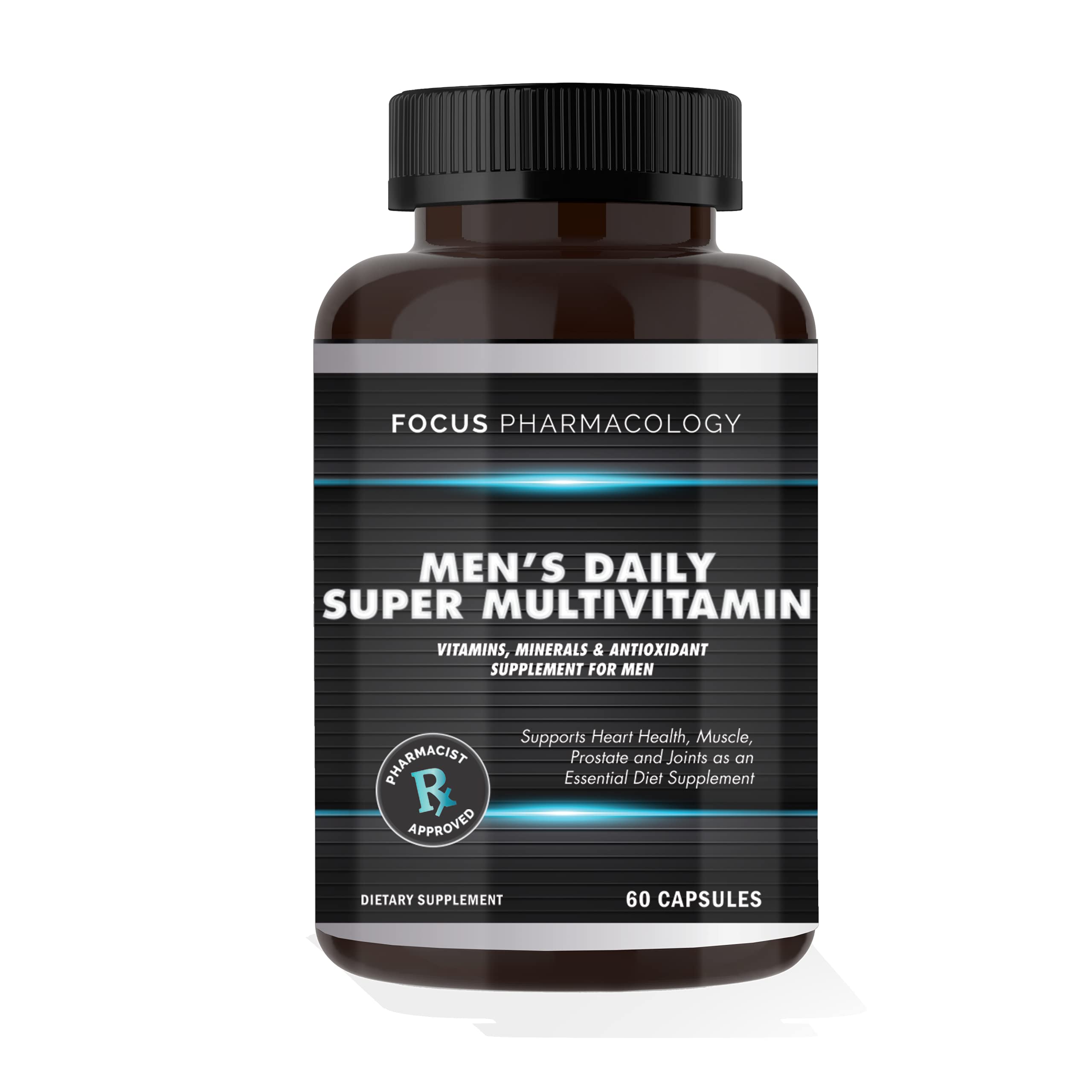 Focus Pharmacology Men's Daily Super Multi-Vitamin for Men - 60 Ct Blend of Vitamins, Minerals, Plus Herbs for Prostate Health and General Energy/Focus Focus Pharmacology Au supplements