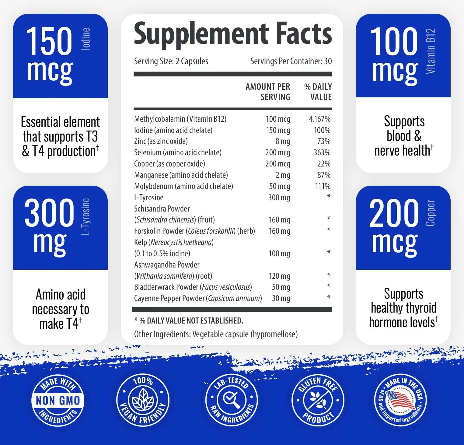 1 Body Thyroid Support Supplement for Women and Men - 2 Pack 60 Days 1 Body Au supplements