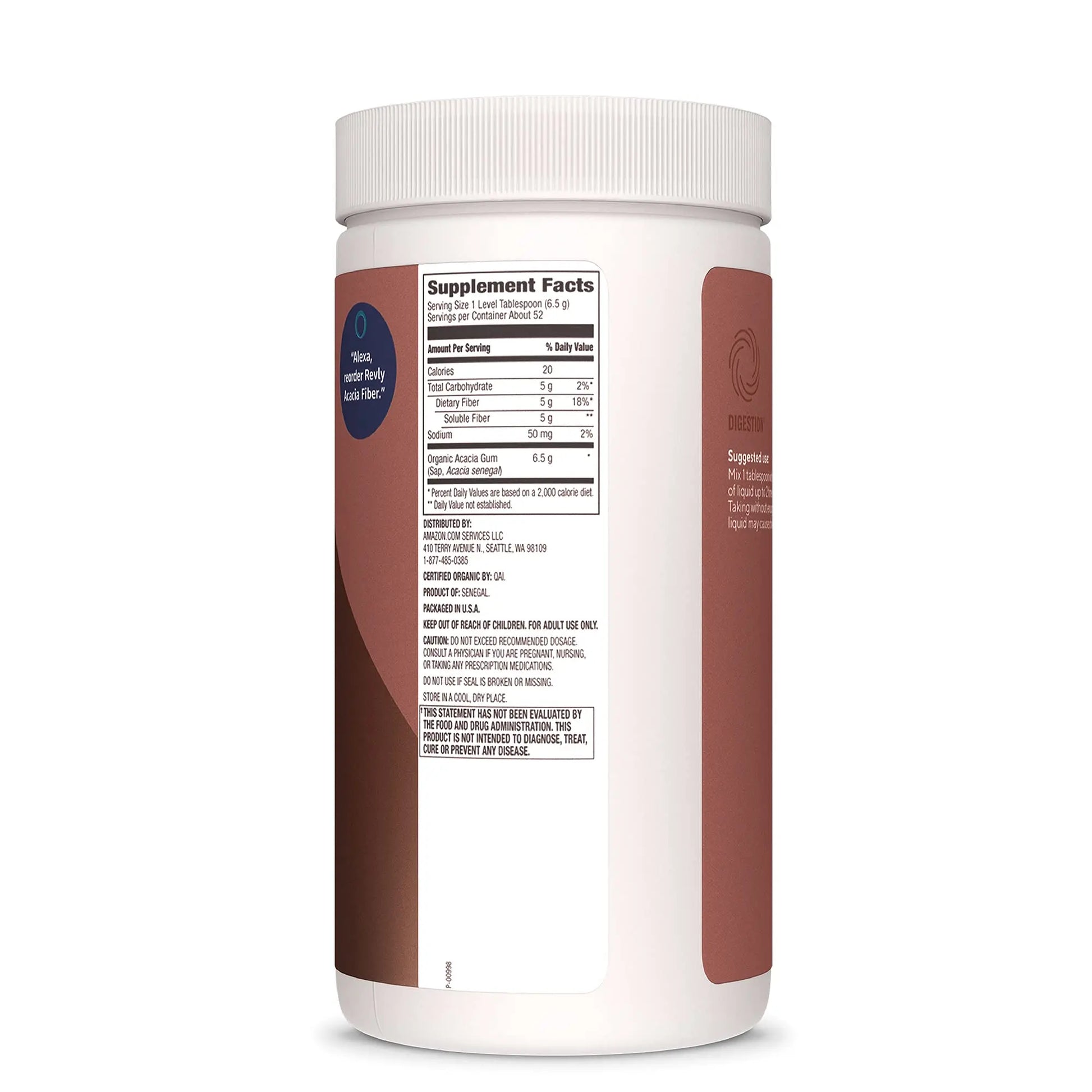 Amazon Brand - Revly Organic Acacia Fiber Powder, Supports Digestive Health Revly Au supplements