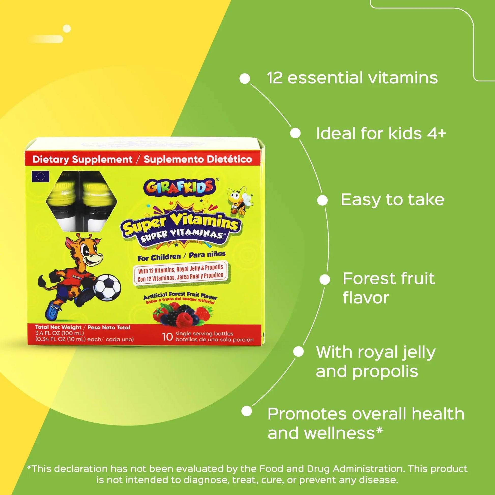 GirafKids Multivitamin Syrup + Super Vitamins Liquid Bundle for Kids Ages 4+ | Omega-3, Beta Glucan, Royal Jelly & Propolis | PHARMADEL Au supplements