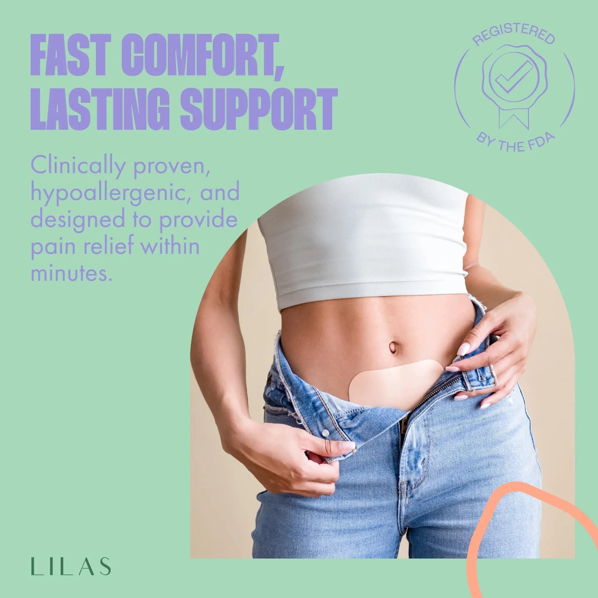 LILAS Period Cramps Pain Relief Patch, 5 Pack | Instant Relief for Menstrual Cramp, PMS, Endometriosis & PCOS | 12-Hour Comfort | Natural & Vegan Topical Patches | Trusted Formula & Upgraded Design LILAS Au supplements
