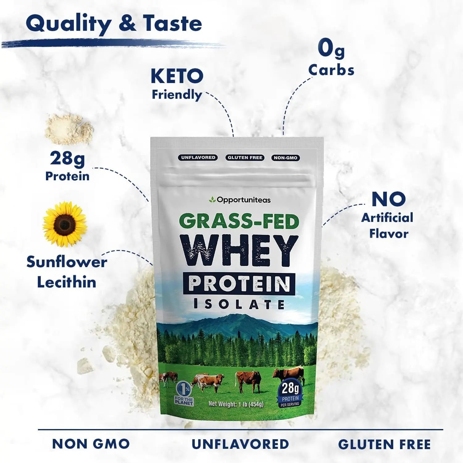 Opportuniteas Grass Fed Whey Protein Isolate Powder - Unflavored Whey Protein Isolate Opportuniteas Au supplements
