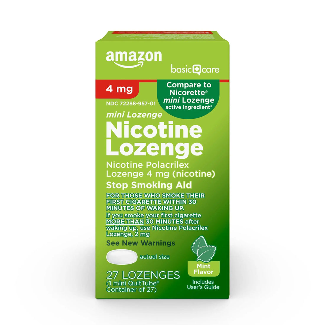 Amazon Basic Care Mini Nicotine Polacrilex Lozenge, 4 mg, Mint Flavor, Stop Smoking Aid, Smoking Cessation, Reduces Nicotine Cravings, 27 Count Amazon Basic Care Au supplements