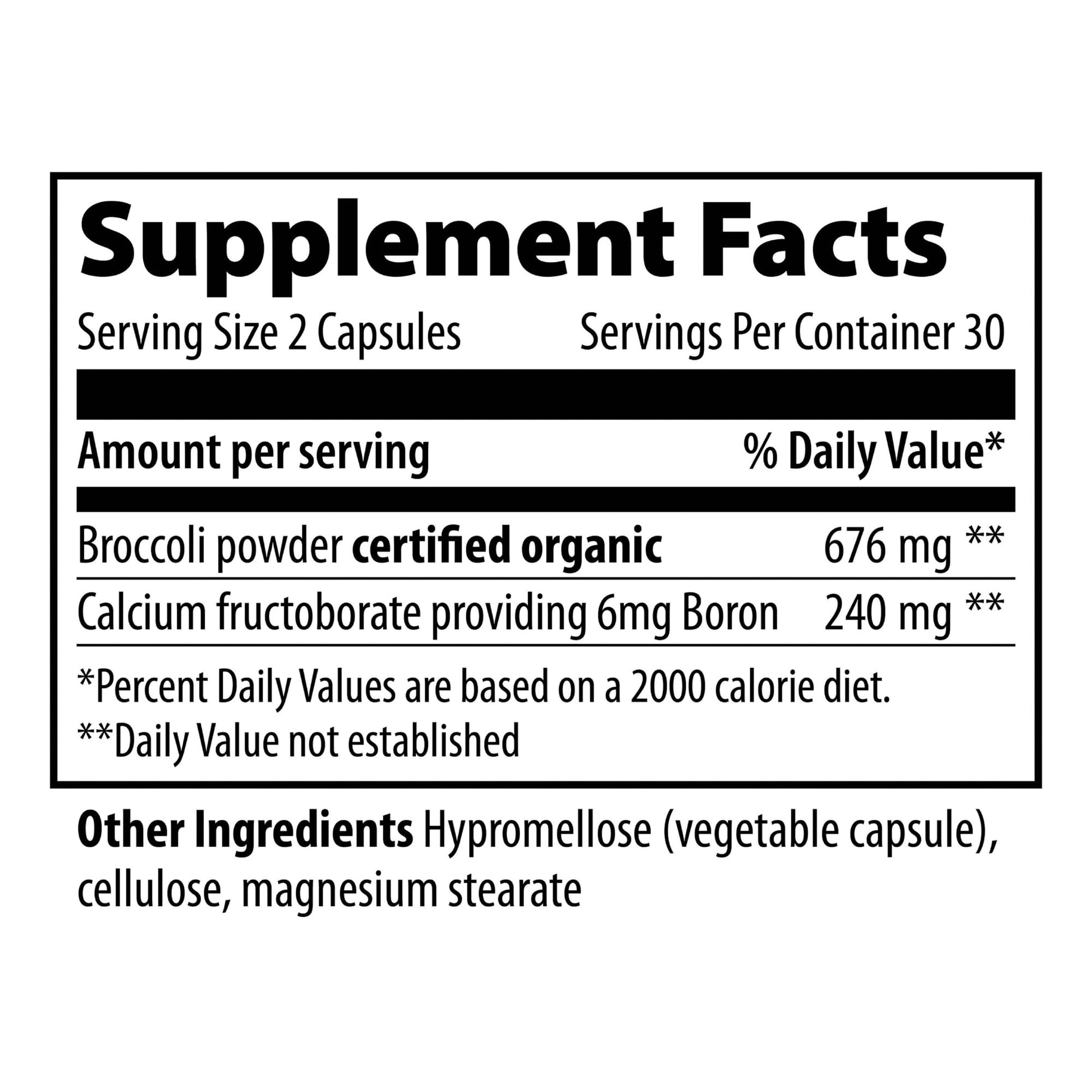 Vibrant Health - Super Natural Boron, Support for Healthy Joints, Hormone Levels, and Connective Tissue with Calcium Fructoborate and Broccoli Powder, Gluten Free, Vegetarian, Non-GMO, 60 Count Vibrant Health Au supplements