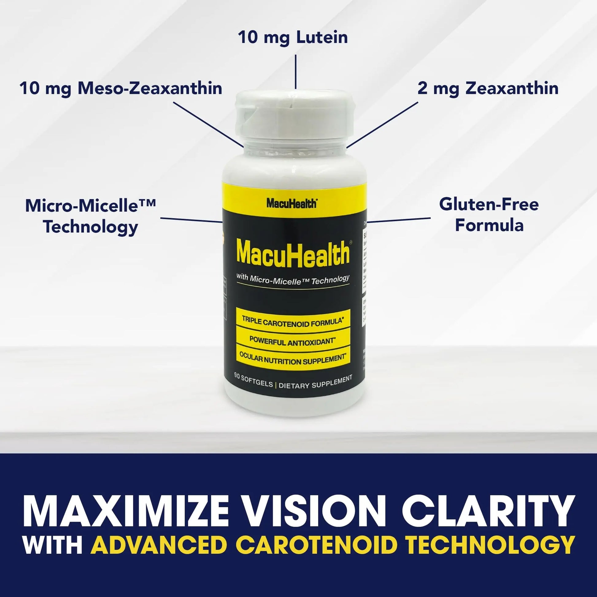 Macuhealth Triple Carotenoid Formula - Eye Vitamins for Adults - 90 Softgels, 3 Month Supply Macuhealth Au supplements