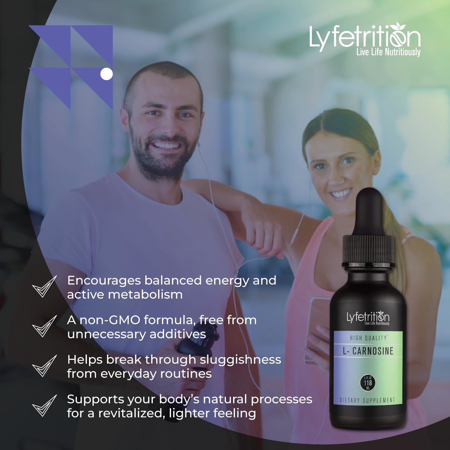 Lyfetrition L-Carnosine Liquid Supplement 118 ml, 4 FL Oz Liquid, 220 Servings, Made in USA, Quick Absorption, Potent Ingredients, Non-GMO Lyfetrition Au supplements