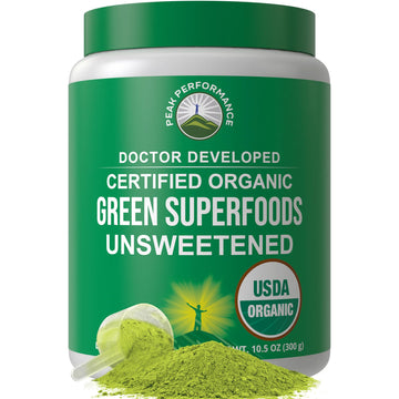 Peak Performance Unsweetened Organic Greens Superfood Powder. Super Greens Powder with 25+ Organic Ingredients for Max Energy and Athletic Performance. Vegan Keto Green Juice Daily Drink Peak Performance Au supplements