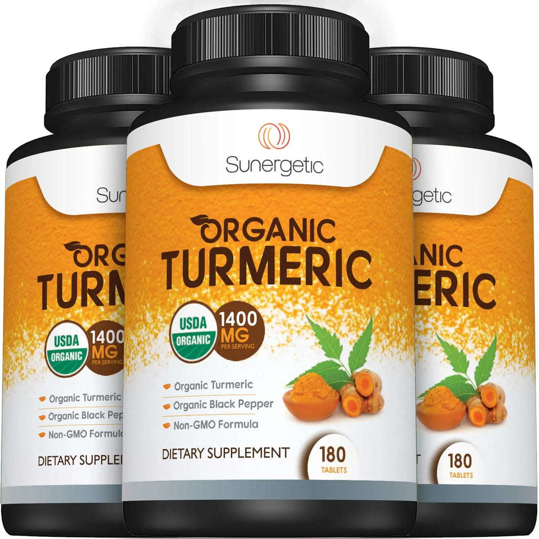 Sunergetic USDA Certified Organic Turmeric Supplement – Includes Organic Turmeric Sunergetic Au supplements