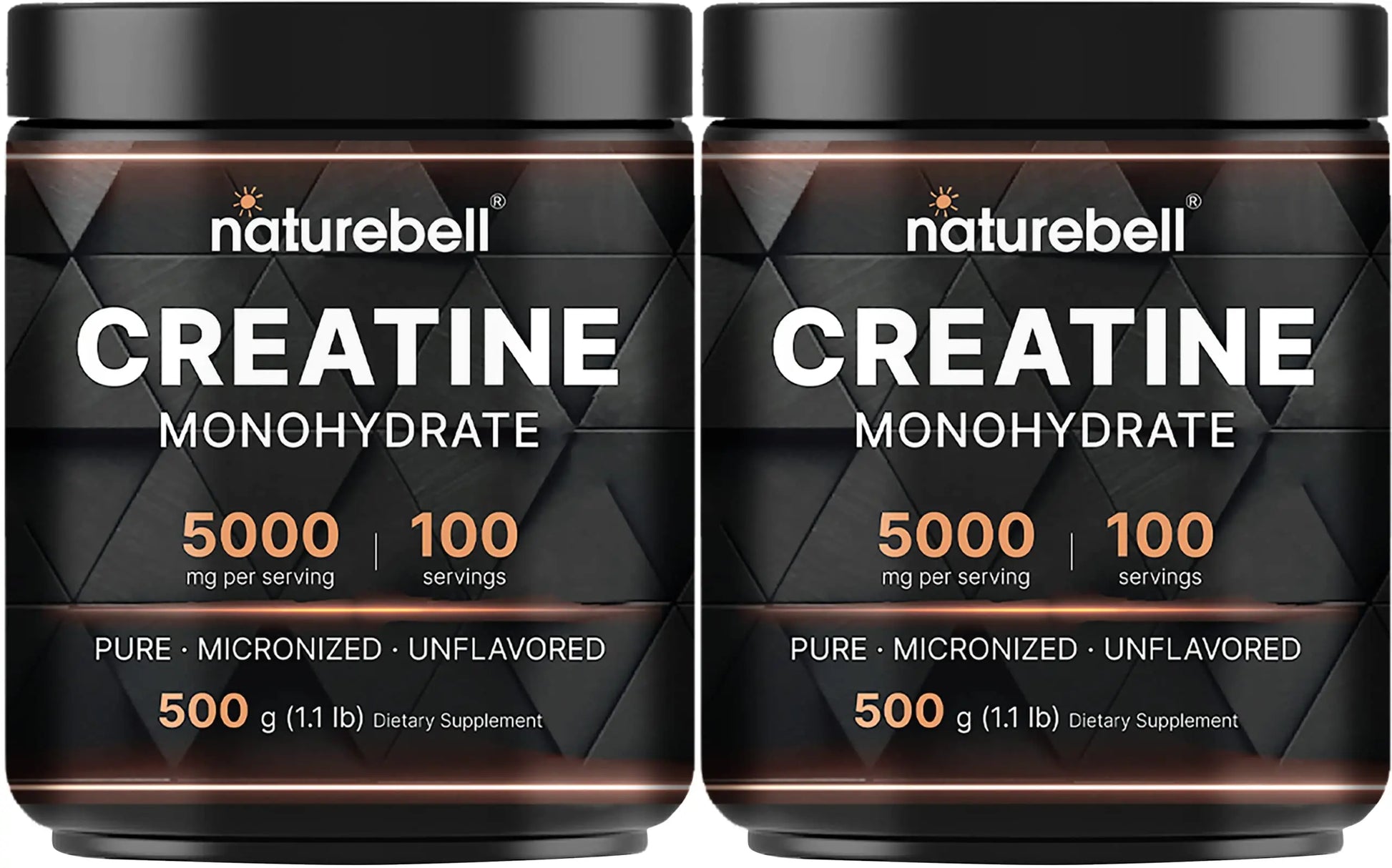 NatureBell 2 Pack Creatine Monohydrate Powder 500 Grams, 5000mg Per Serving NatureBell Au supplements