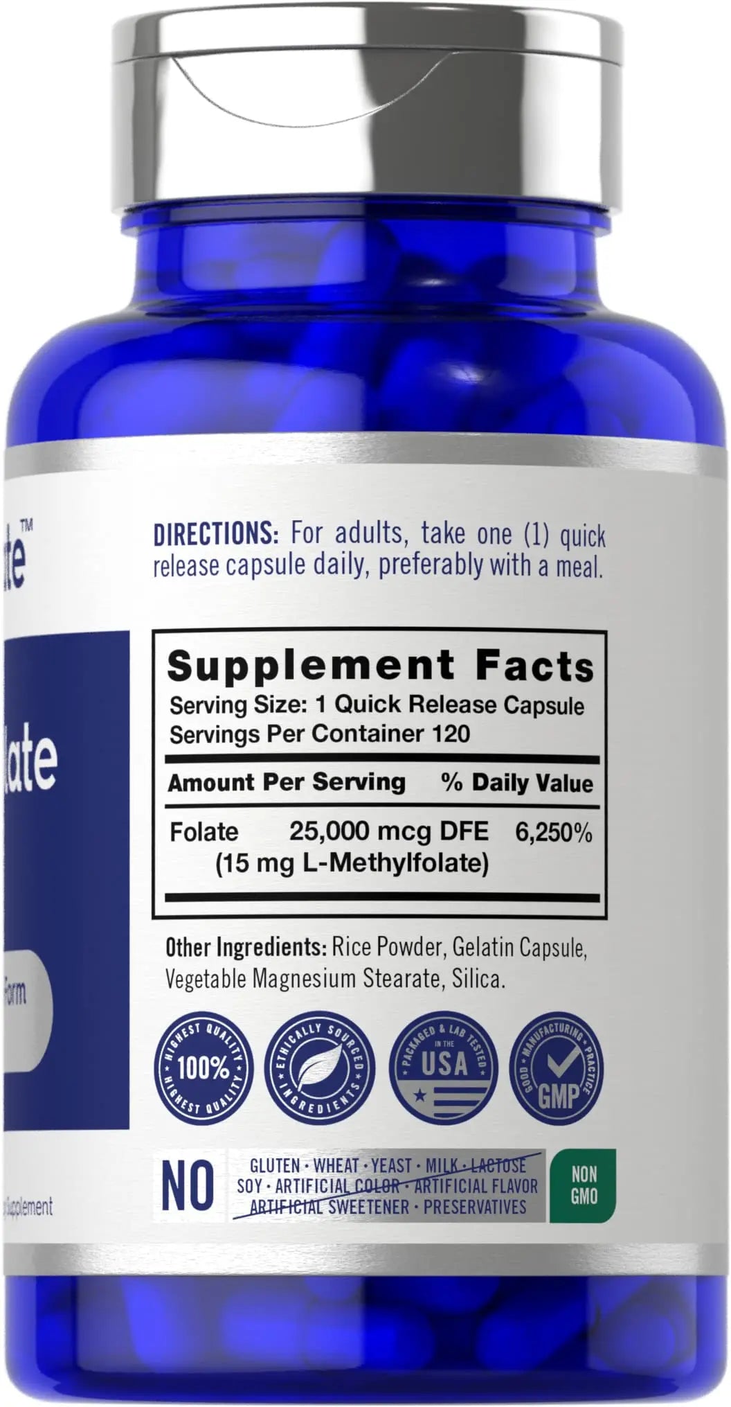 Carlyle L Methylfolate 15mg | 120 Capsules | Value Size | Max Potency | Optimized Carlyle Au supplements