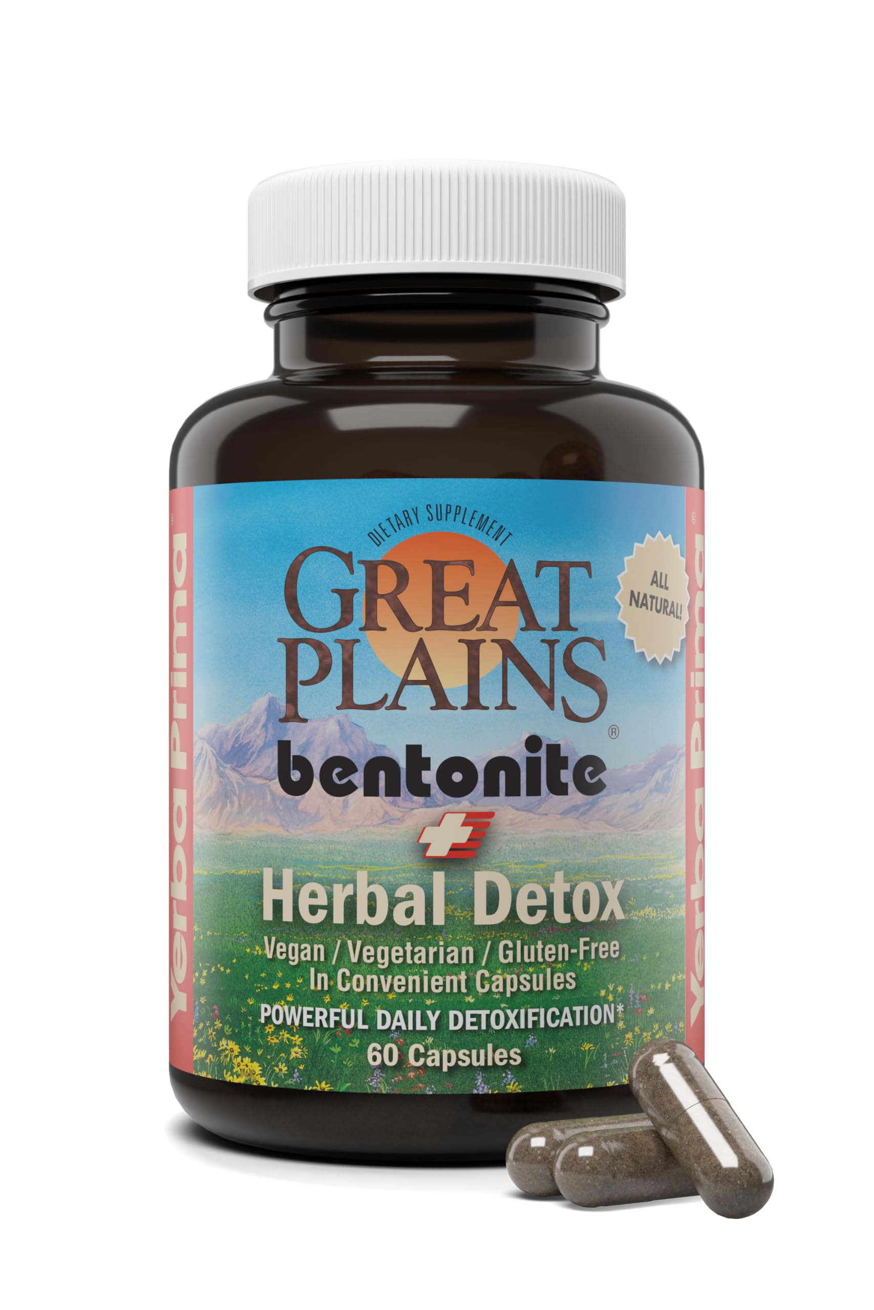 Yerba Prima Bentonite Clay Plus Herbal Detox - 60 Veggie Capsules - Natural Cleansing Supplement Yerba Prima Au supplements