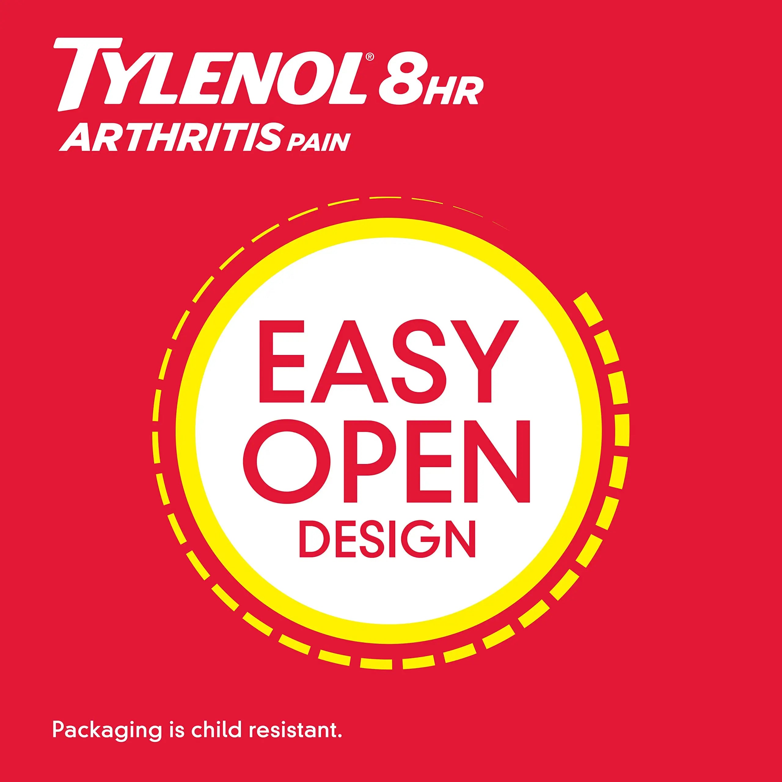 Tylenol 8HR Arthritis Pain Relief Caplets, Fast, Strong Pain Relief, 650 mg Acetaminophen for Minor Arthritis & Joint Pain, Fever Reducer, Extended Release, Won't Irritate Stomach, 100 Count Tylenol Au supplements