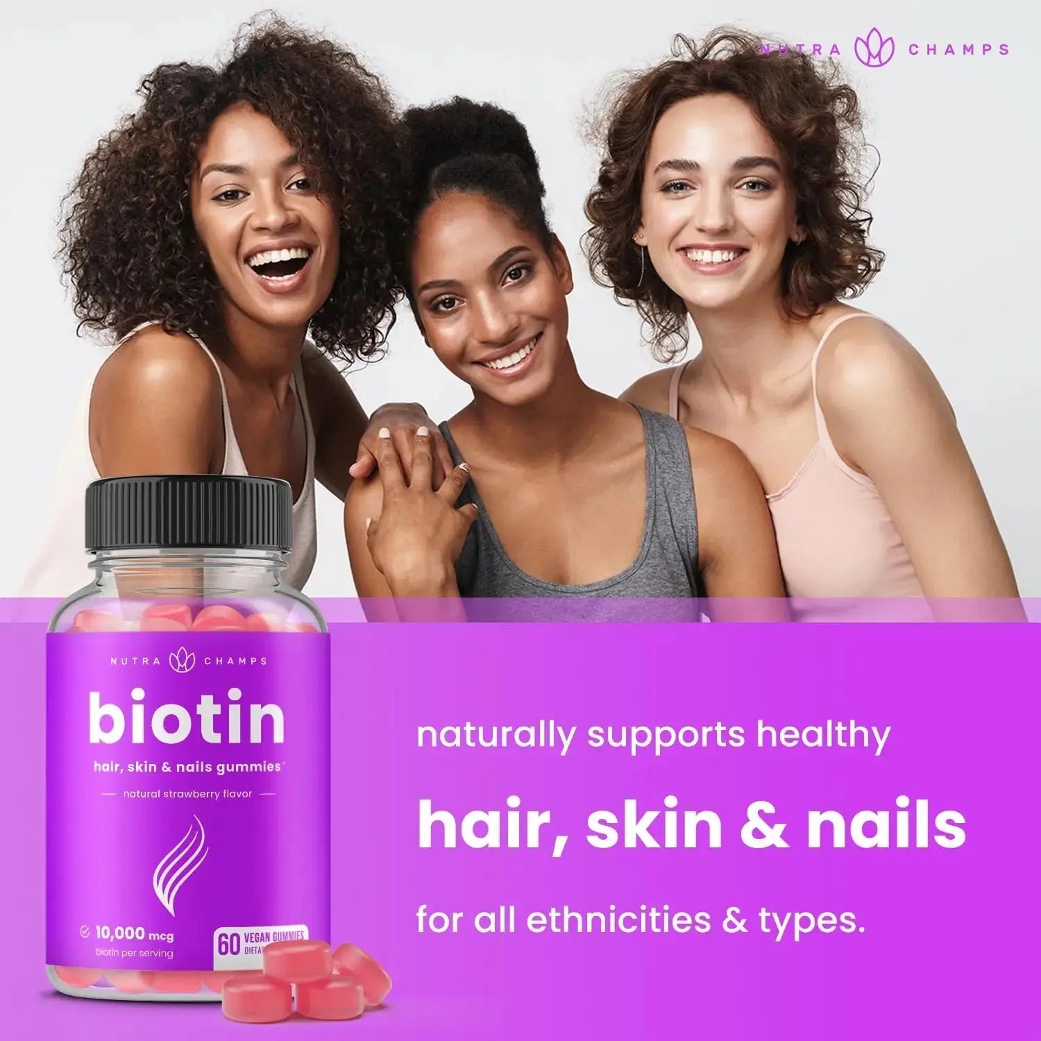 NutraChamps Biotin Gummies (2 Pack) and Womens Multivitamin Gummies (2 Pack) 4 Pack Bundle NutraChamps Au supplements