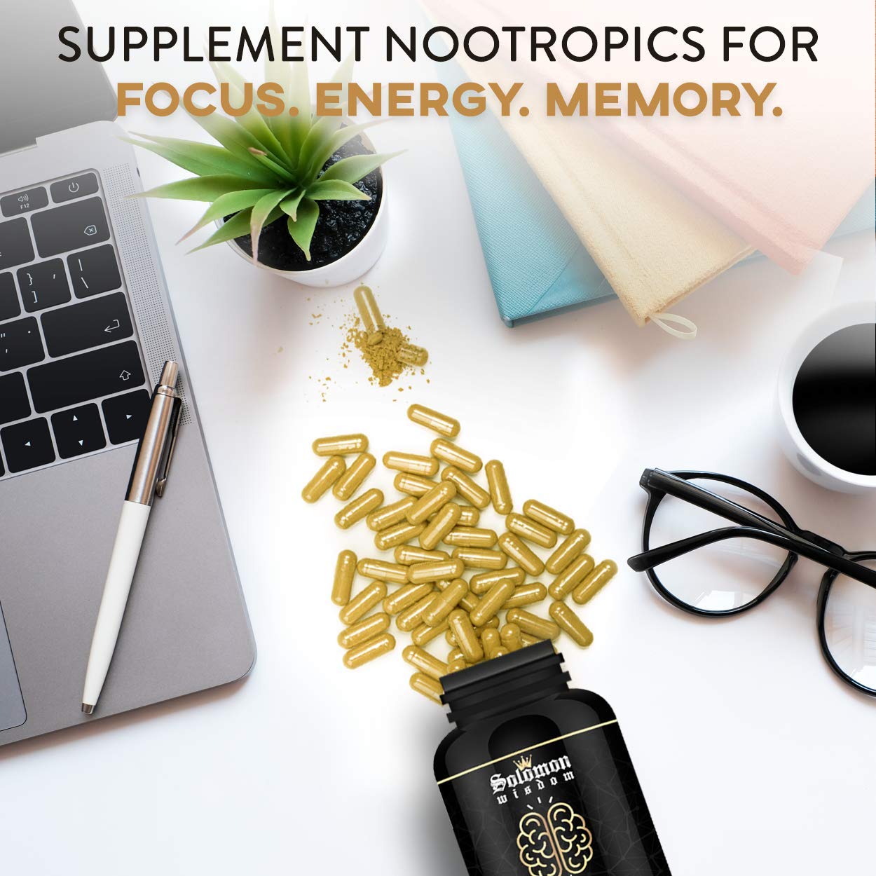 SOLOMON WISDOM Brain Booster – Nootropic Dietary Supplement for Memory Boost – 60 All-Natural Capsules to Enhance Focus & Improve Concentration & Clarity SOLOMON WISDOM Au supplements