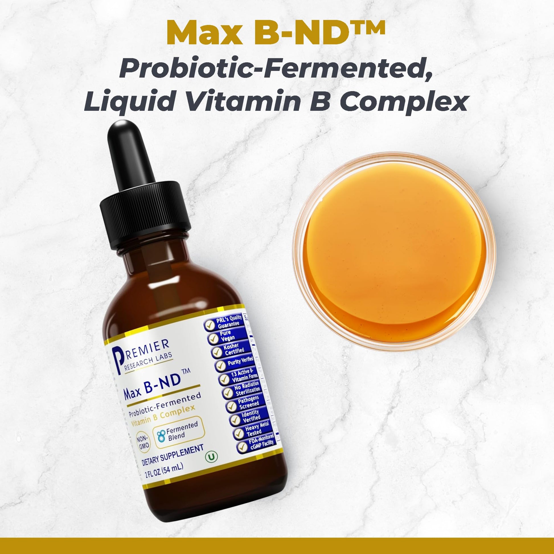 Premier Research Labs Max B-ND Liquid Vitamin - B-Complex for Liver & Brain Health - Sublingual Drops for Energy, Immune & Adrenal Support - 2 fl oz - Thiamin, B12, B6 & More - for Men, Women Premier Research Labs Au supplements