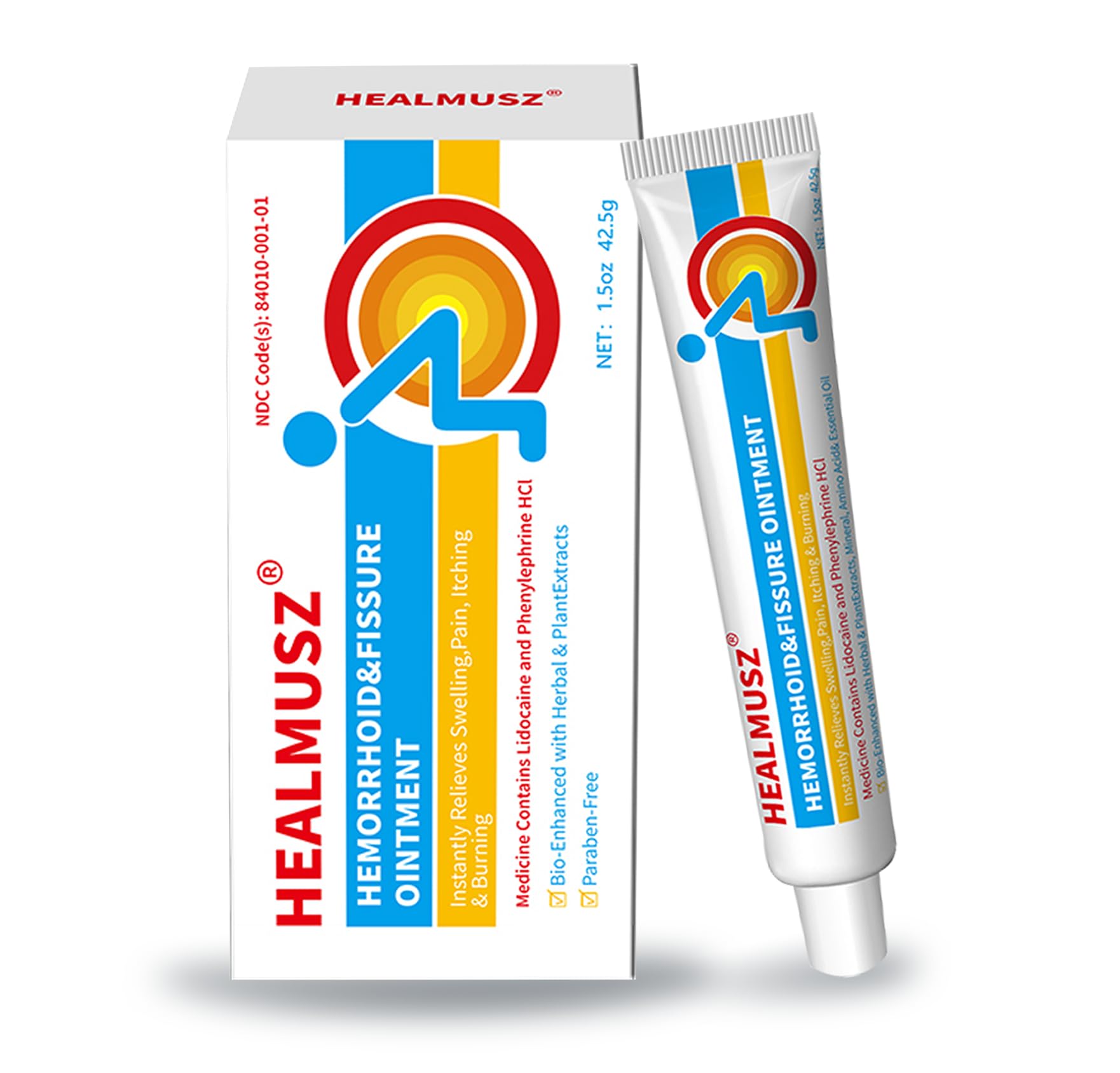 HEALMUSZ Hemorrhoid & Fissure Ointment,with 4% Lidocaine and Phenylephrine HCl,Fast Relief for Pain, Swelling, Discomfort & Itching | 1.5 oz HEALMUSZ Au supplements