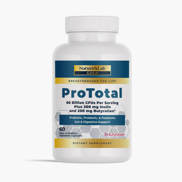 Nature's Lab Gold ProTotal - 60 Billion CFU Probiotic, Prebiotic, Postbiotic, Synbiotic - with Butyragen (Direct Butyrate Generator) 60 Ct Nature's Lab Au supplements