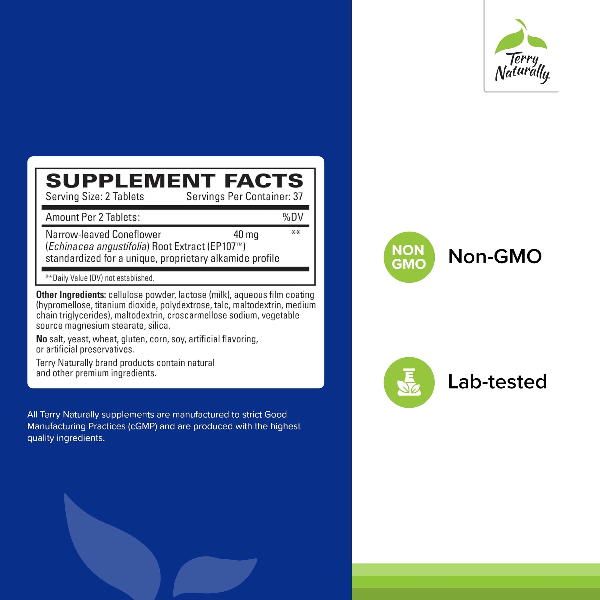 Terry Naturally AnxioCalm - Calming Support Supplement - Supports Against Occasional Tension & Aids Calm Feelings with Narrow-Leaved Coneflower - Non-Drowsy Supplement - 75 Tablets Terry Naturally Au supplements