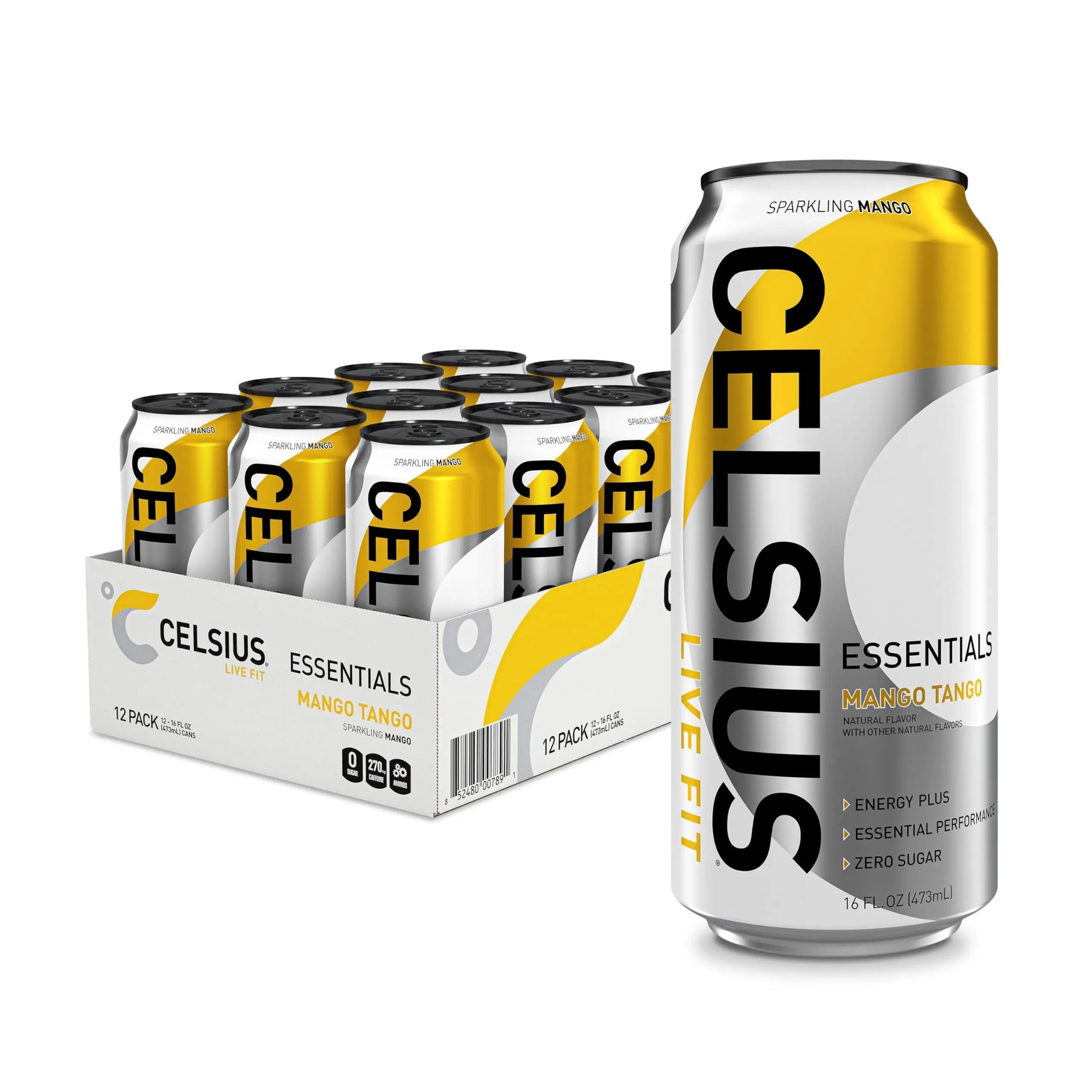 CELSIUS ESSENTIALS, Sparkling Mango Tango, Performance Energy Drink 16 Fl Oz CELSIUS Au supplements